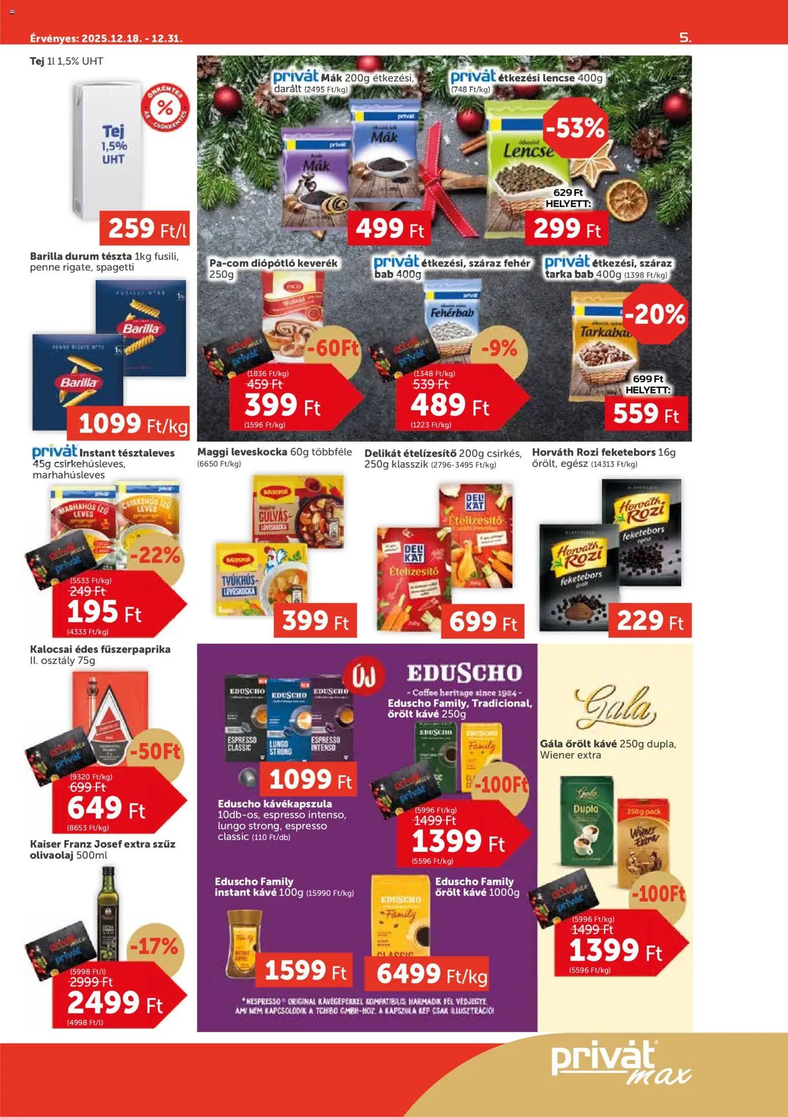PRIVÁT újság 2025.12.18. Aktuális szórólap MAX (2025-12-18 - 2025-12-31)