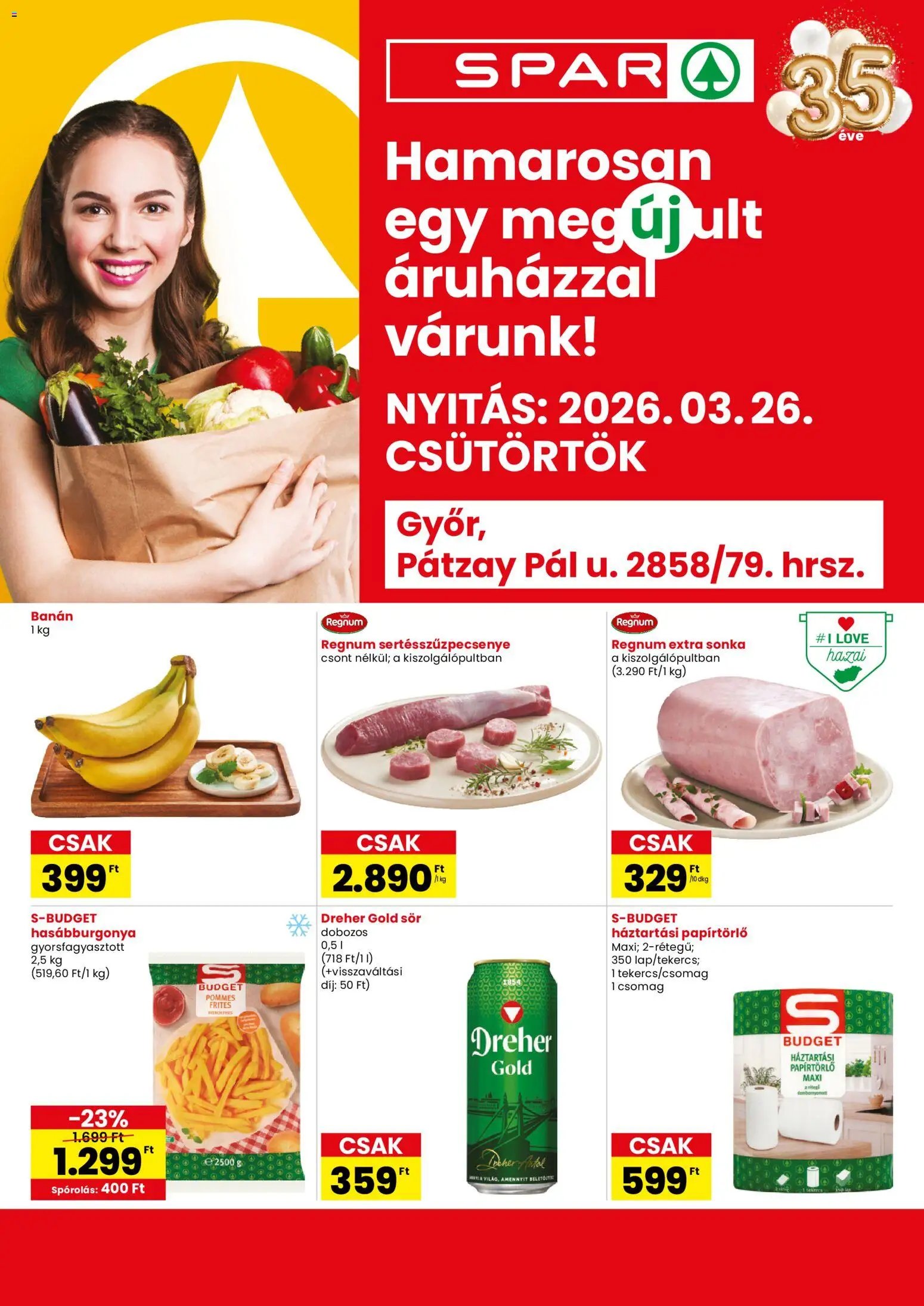 Spar újság 2026.03.26. Spar Győr üzlet megújulás (2026-03-26 - 2026-04-04)