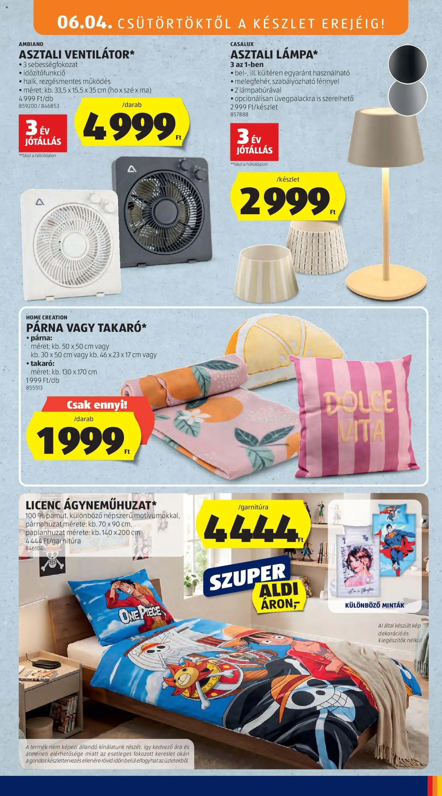 Aldi újság 2026.06.04. Aldi Középső sor termékei