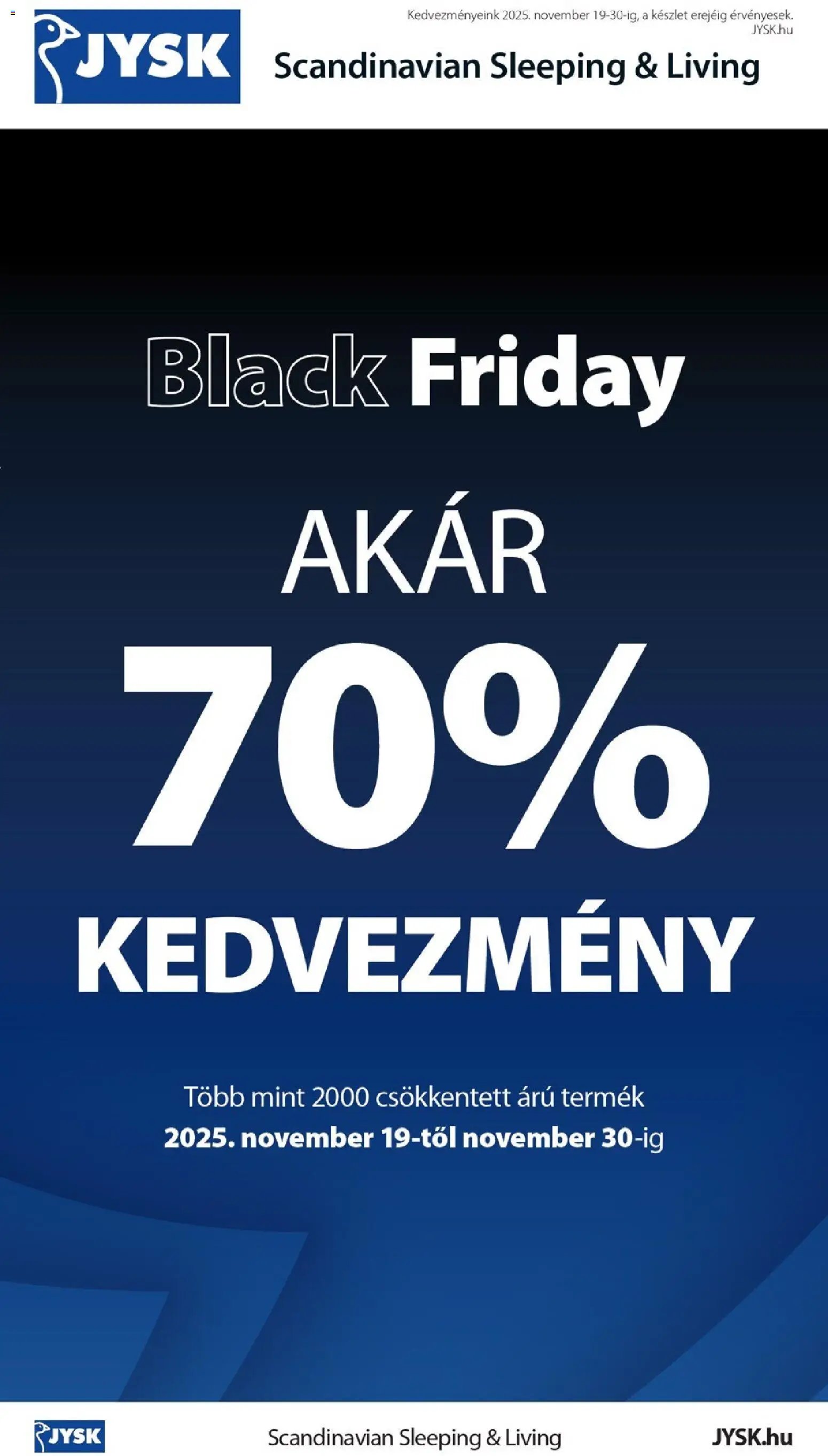 JYSK újság 2025.11.19. Black Friday (2025-11-19 - 2025-11-30)