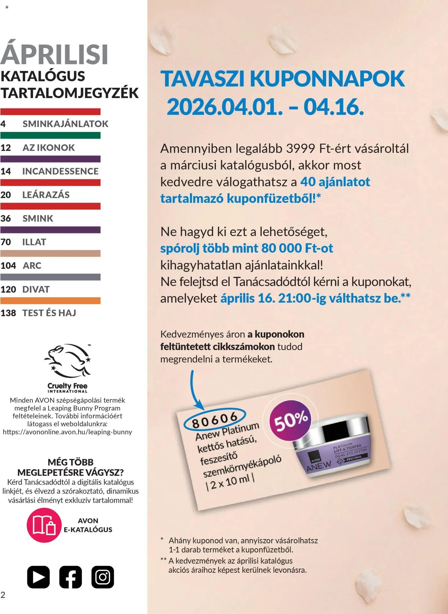 Avon újság 2026.04.01. AVON online katalógus 2026 áprilisi (2026-04-01 - 2026-04-30)