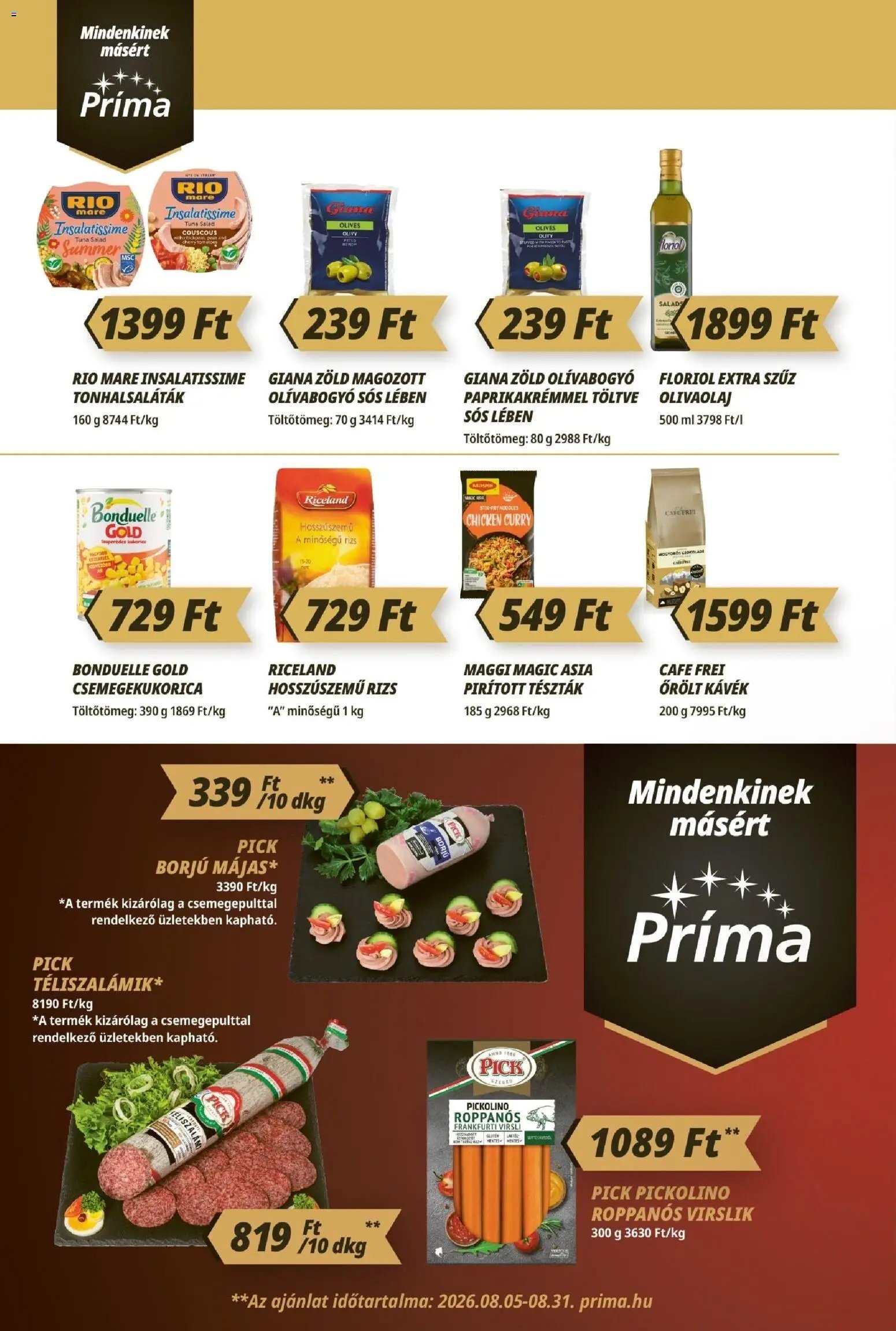 CBA Príma újság 2026.08.13. CBA Príma akciós újság