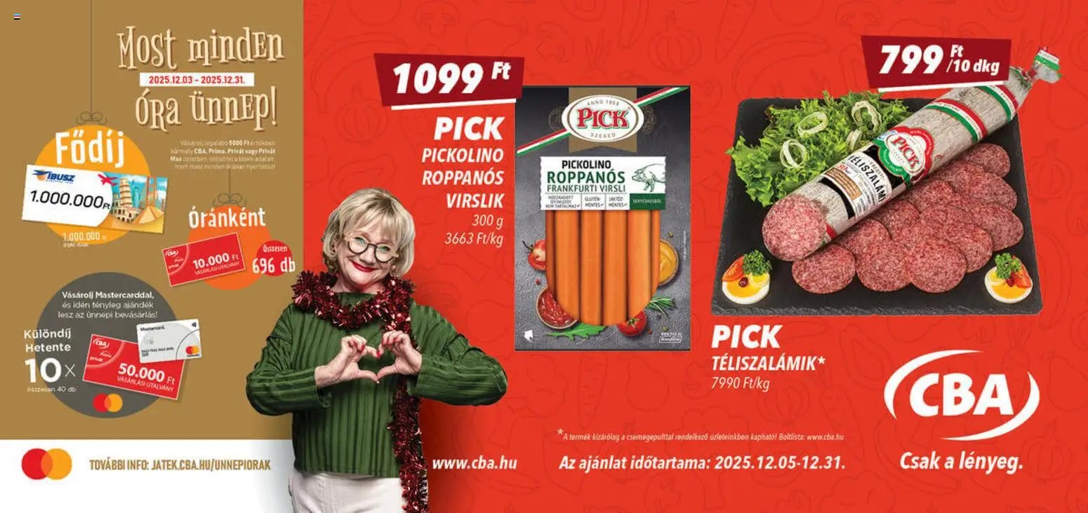 CBA újság 2025.12.05. Aktuális óriásplakátok (2025-12-05 - 2025-12-31)