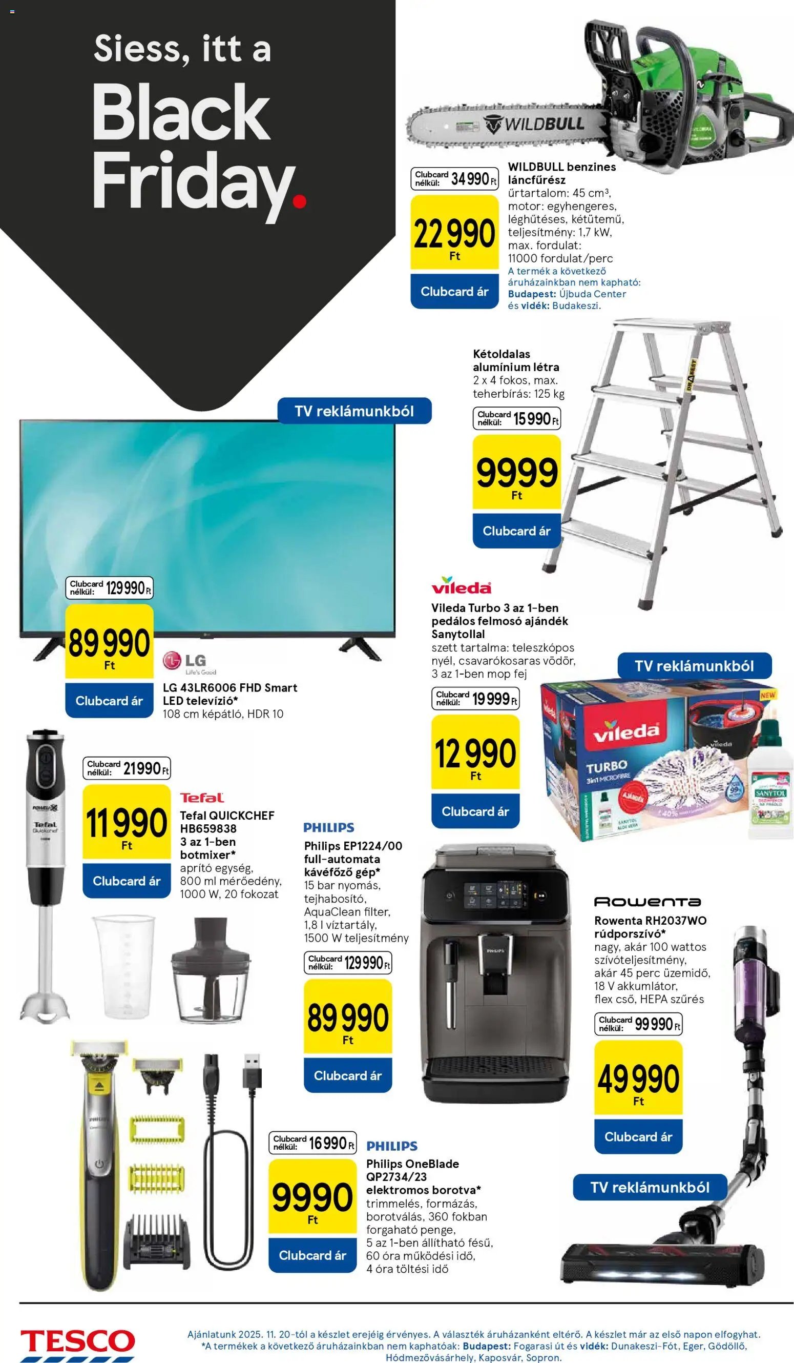Tesco újság 2025.11.20. Black Friday (2025-11-20 - 2025-11-26)