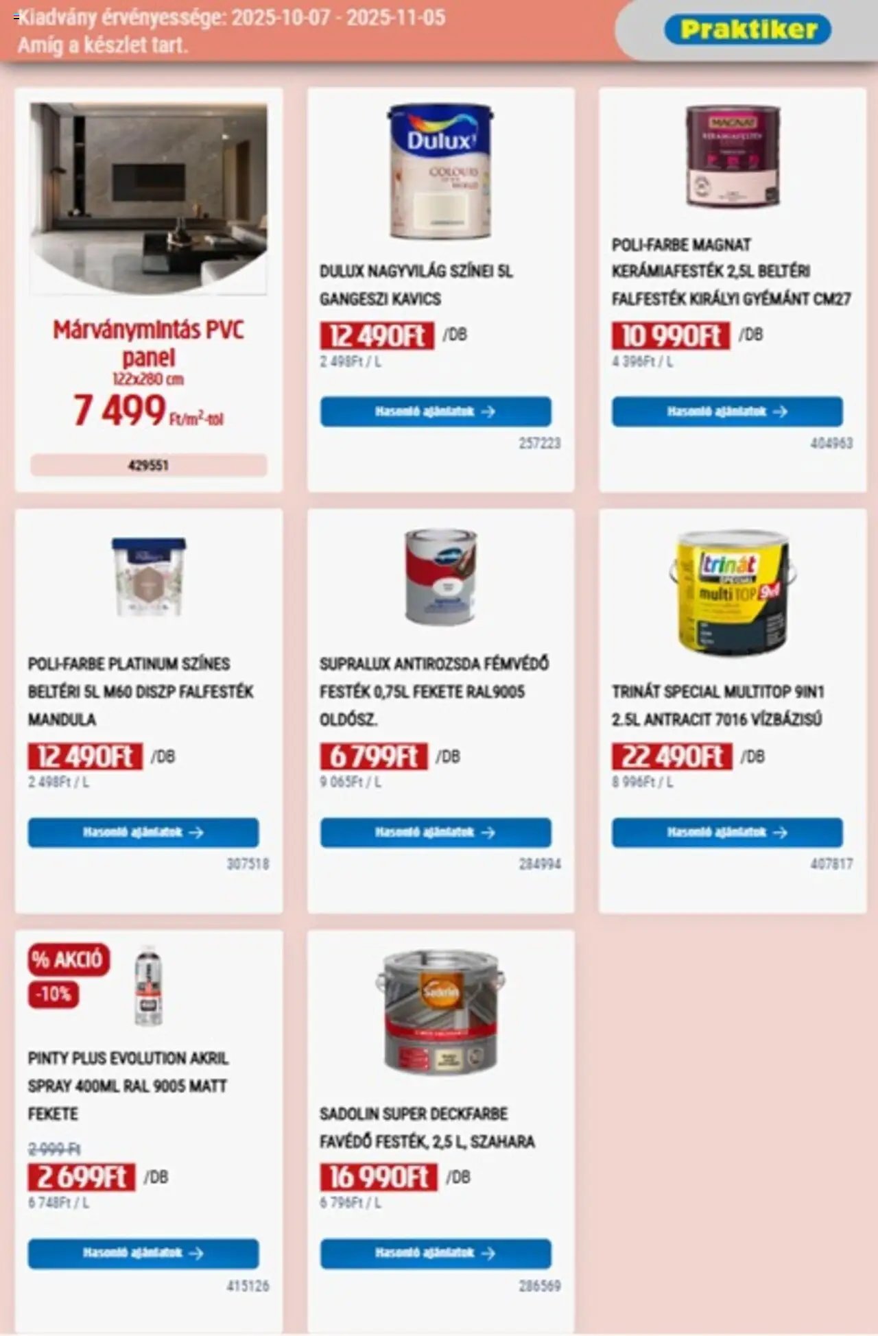 Praktiker újság 2025.10.07. Akciós újság Praktiker (2025-10-07 - 2025-11-05)