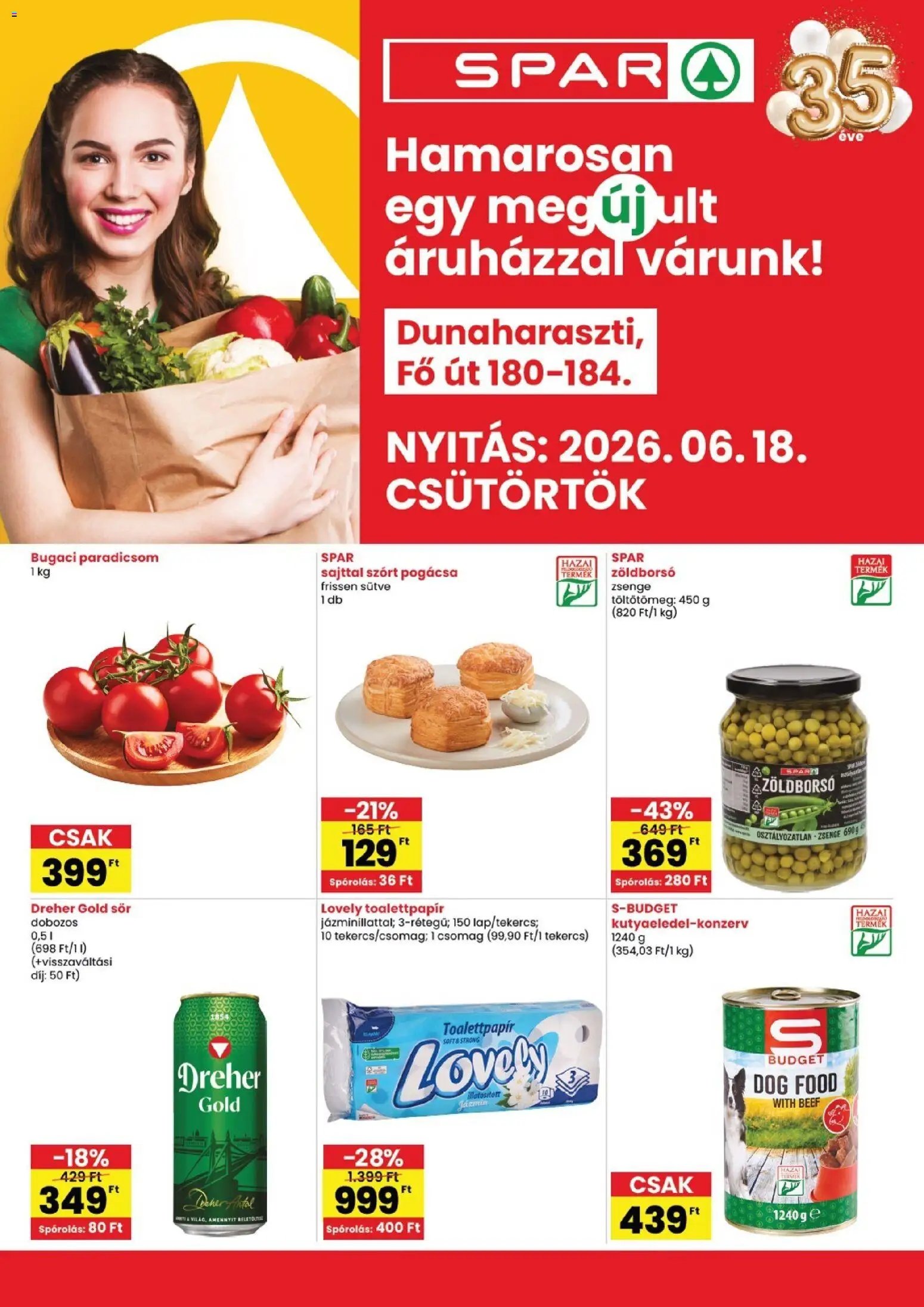 Spar újság 2026.06.18. Spar Dunaharaszti üzlet megújulás