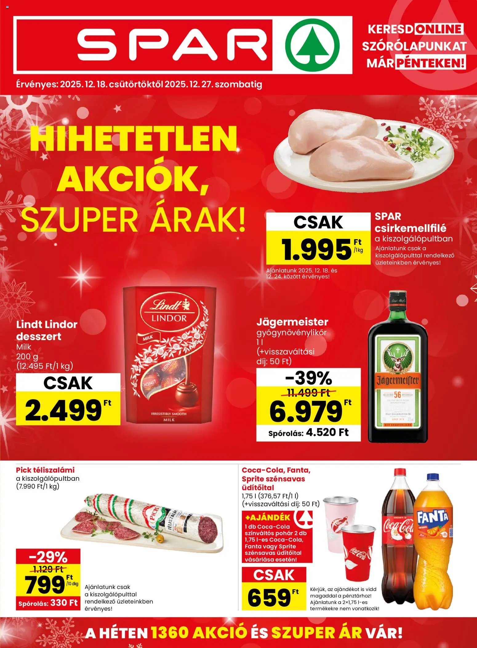 Spar újság 2025.12.18. Akciós újság Spar (2025-12-18 - 2025-12-27)