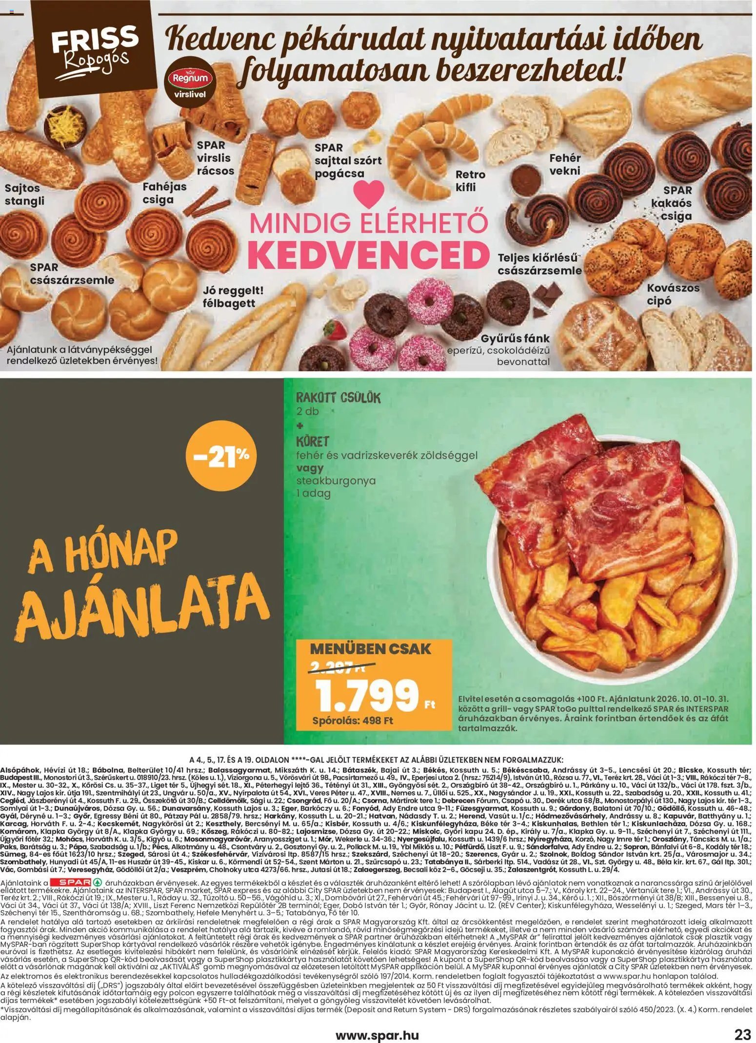 Spar újság 2026.10.01. Spar akciós újság