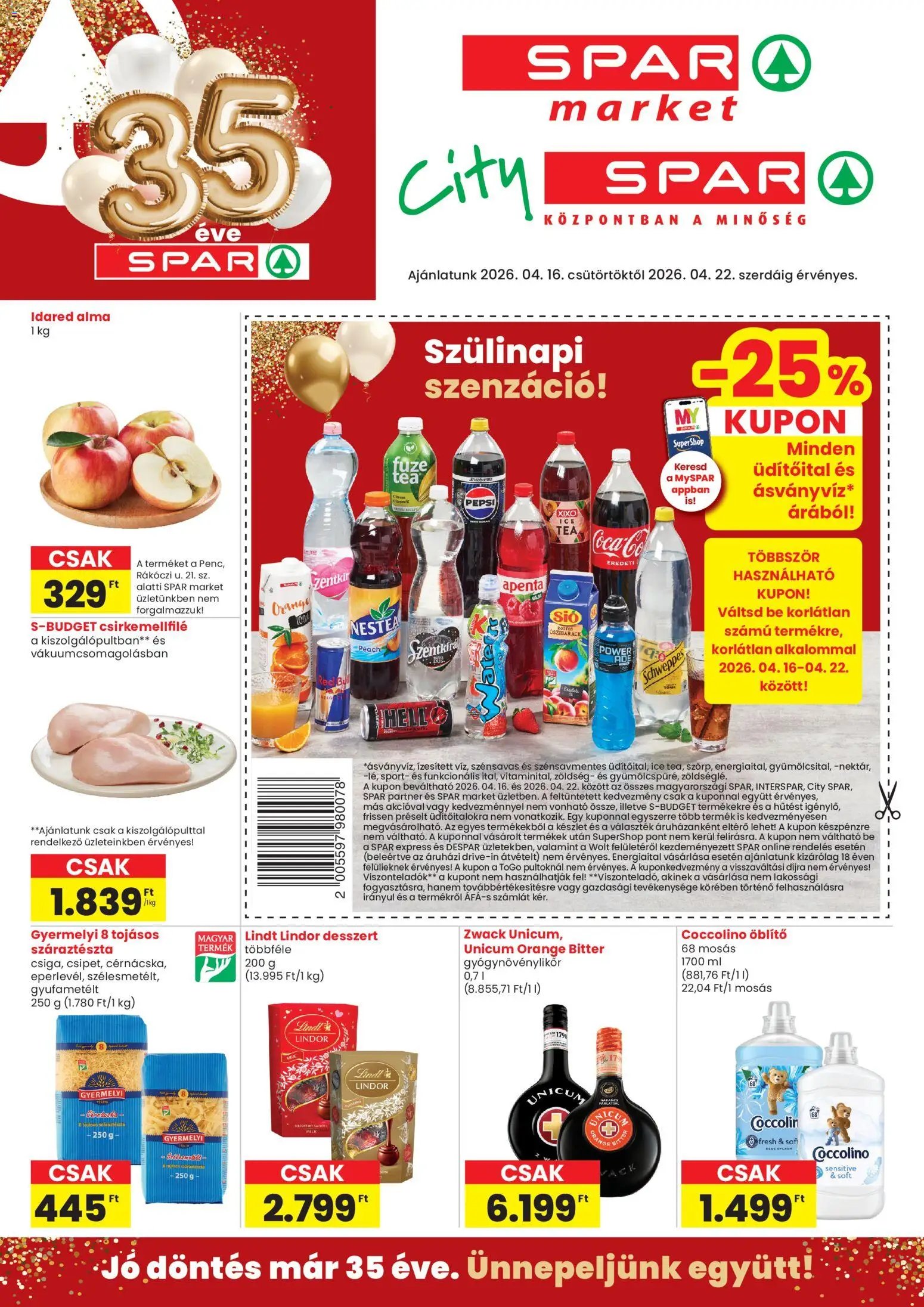Spar Market újság 2026.04.16. Spar Market akciós újság (2026-04-16 - 2026-04-22)