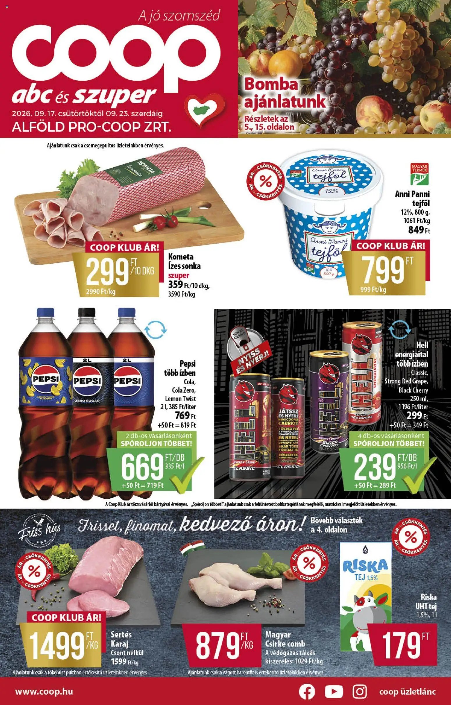 COOP újság 2026.09.17. COOP - Abc & szuper / Alföld Pro-Coop Zrt.