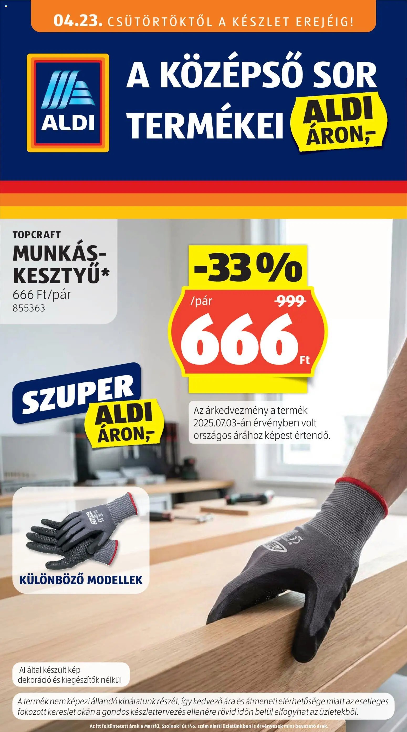 Aldi újság 2026.04.23. Aldi Középső sor termékei (2026-04-23 - 2026-04-29)