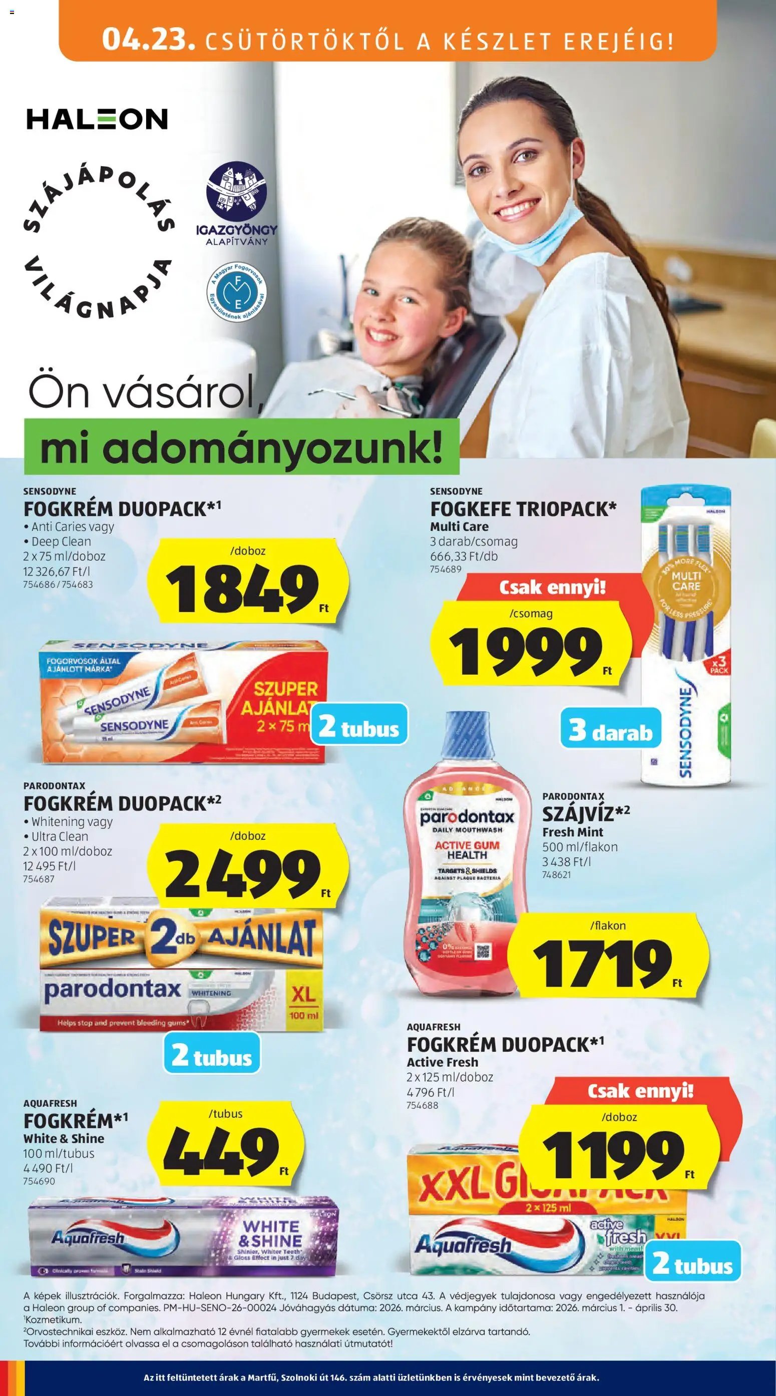 Aldi újság 2026.04.23. Aldi Középső sor termékei (2026-04-23 - 2026-04-29)