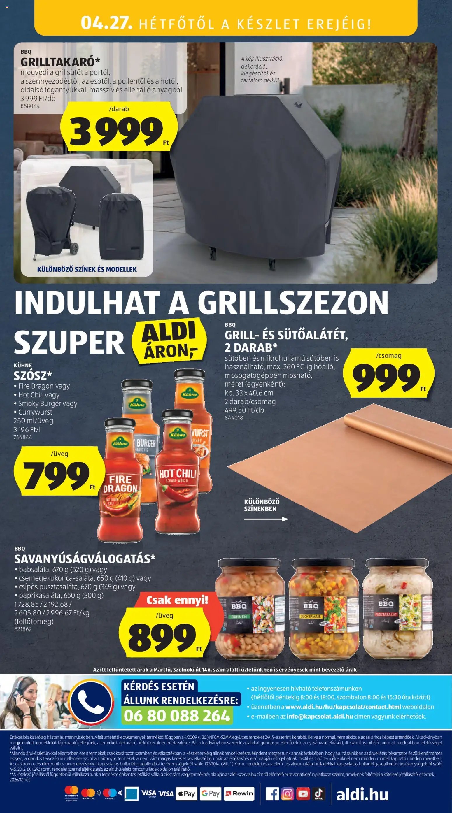 Aldi újság 2026.04.23. Aldi Középső sor termékei (2026-04-23 - 2026-04-29)