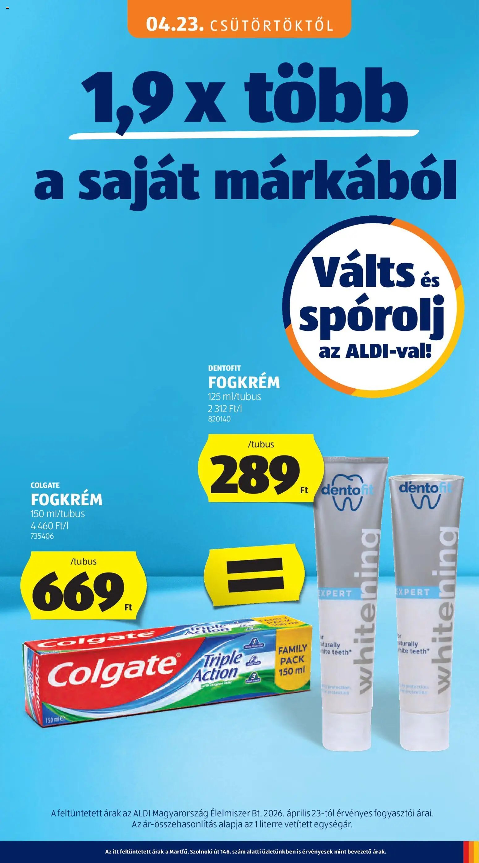 Aldi újság 2026.04.23. Aldi Középső sor termékei (2026-04-23 - 2026-04-29)