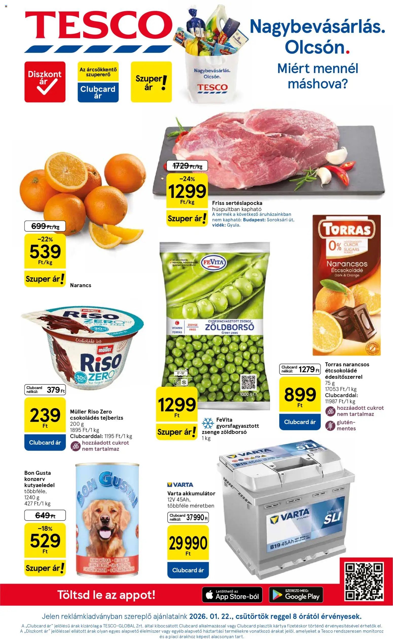 Tesco újság 2026.01.22. Akciós újság Tesco (2026-01-22 - 2026-01-28)