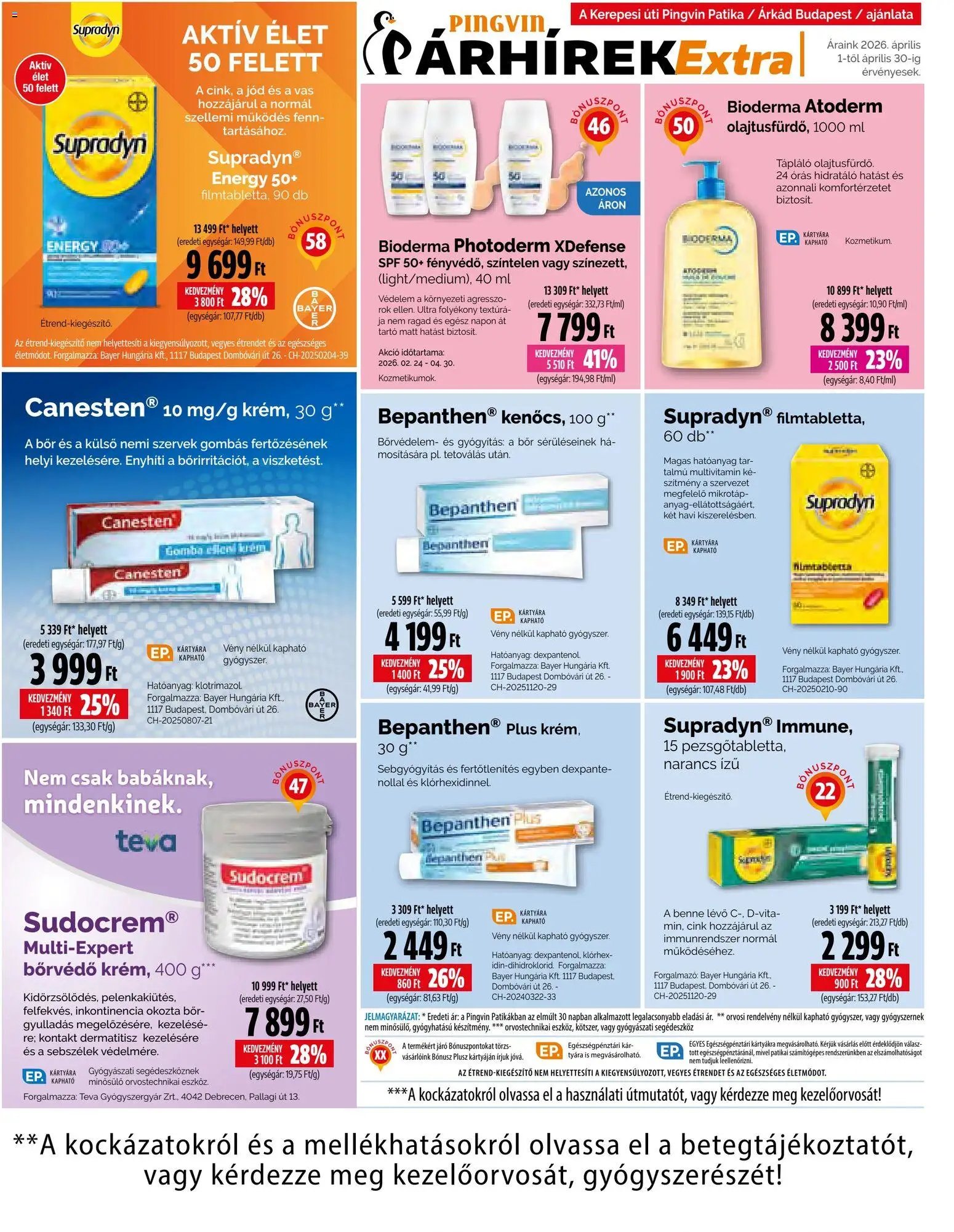 Pingvin Patika újság 2026.04.01. Pingvin Patika Pingvin Árhírek Extra (2026-04-01 - 2026-04-30)