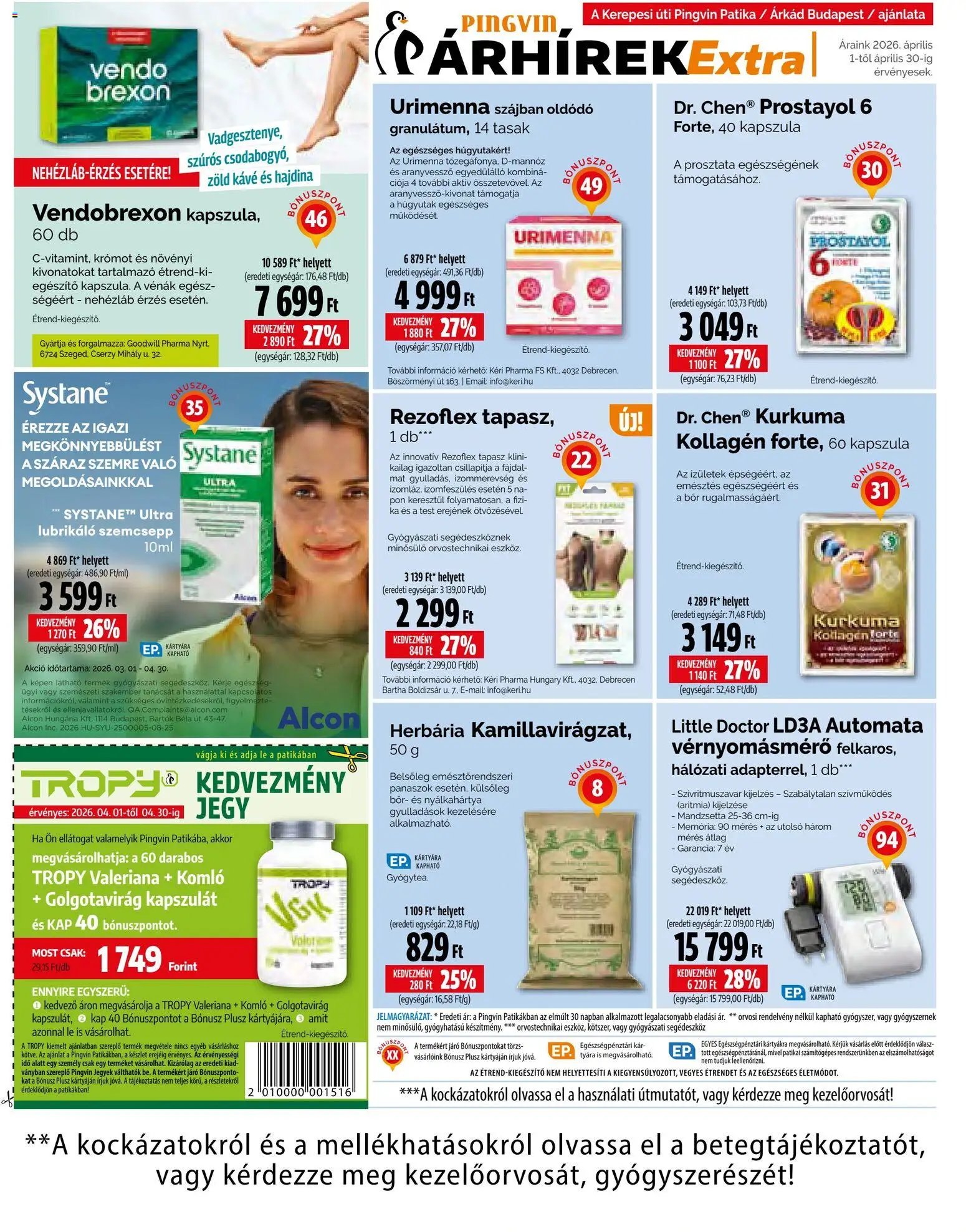 Pingvin Patika újság 2026.04.01. Pingvin Patika Pingvin Árhírek Extra (2026-04-01 - 2026-04-30)