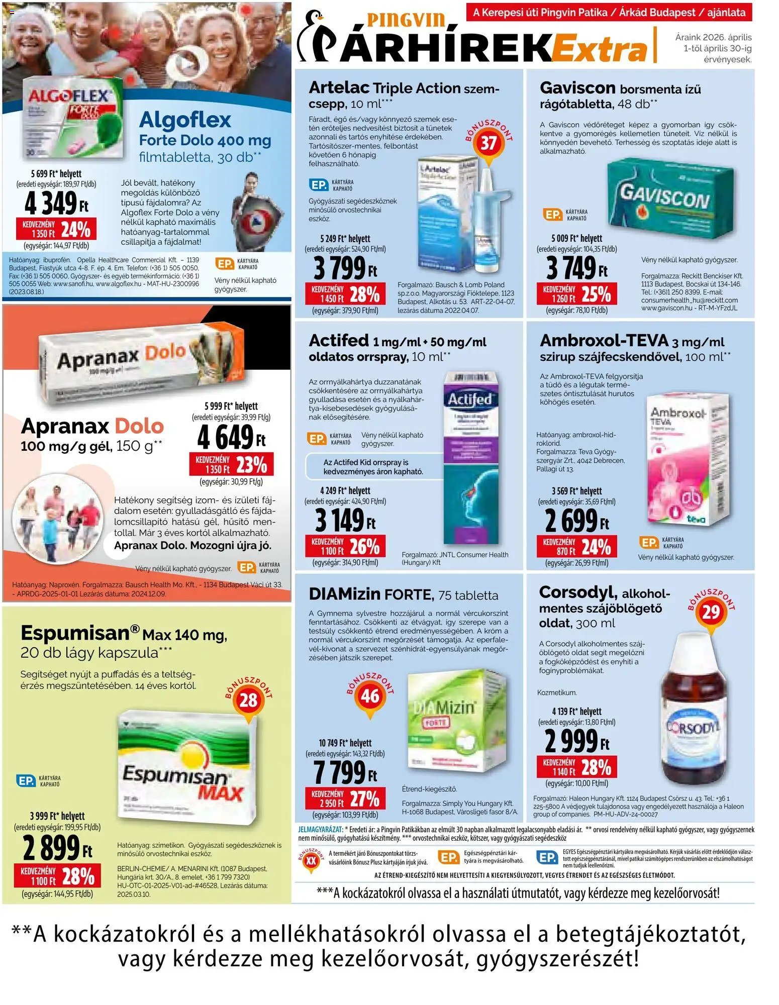 Pingvin Patika újság 2026.04.01. Pingvin Patika Pingvin Árhírek Extra (2026-04-01 - 2026-04-30)