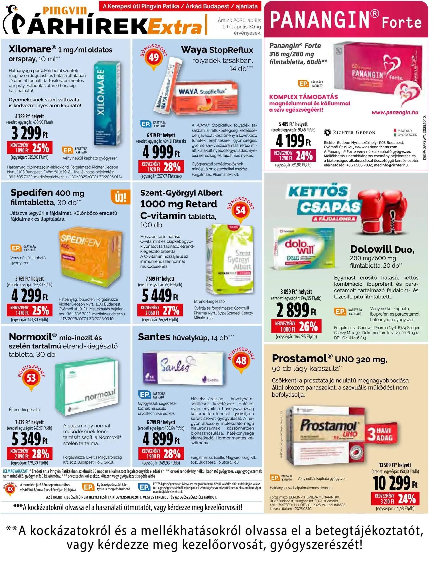 Pingvin Patika újság 2026.04.01. Pingvin Patika Pingvin Árhírek Extra (2026-04-01 - 2026-04-30)