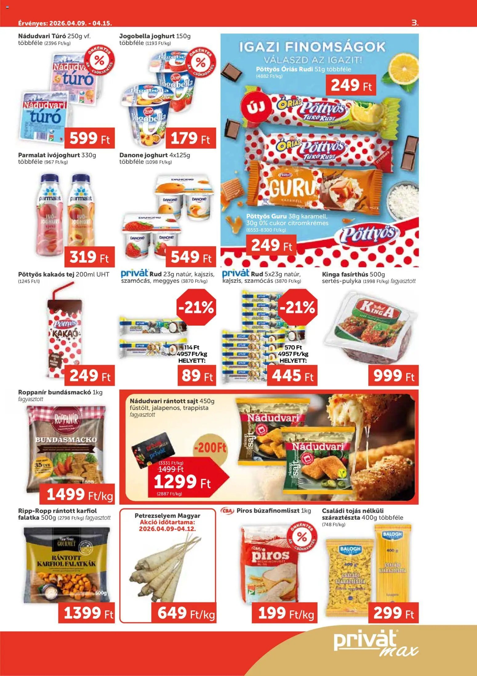 PRIVÁT újság 2026.04.09. PRIVÁT Aktuális szórólap MAX (2026-04-09 - 2026-04-15)