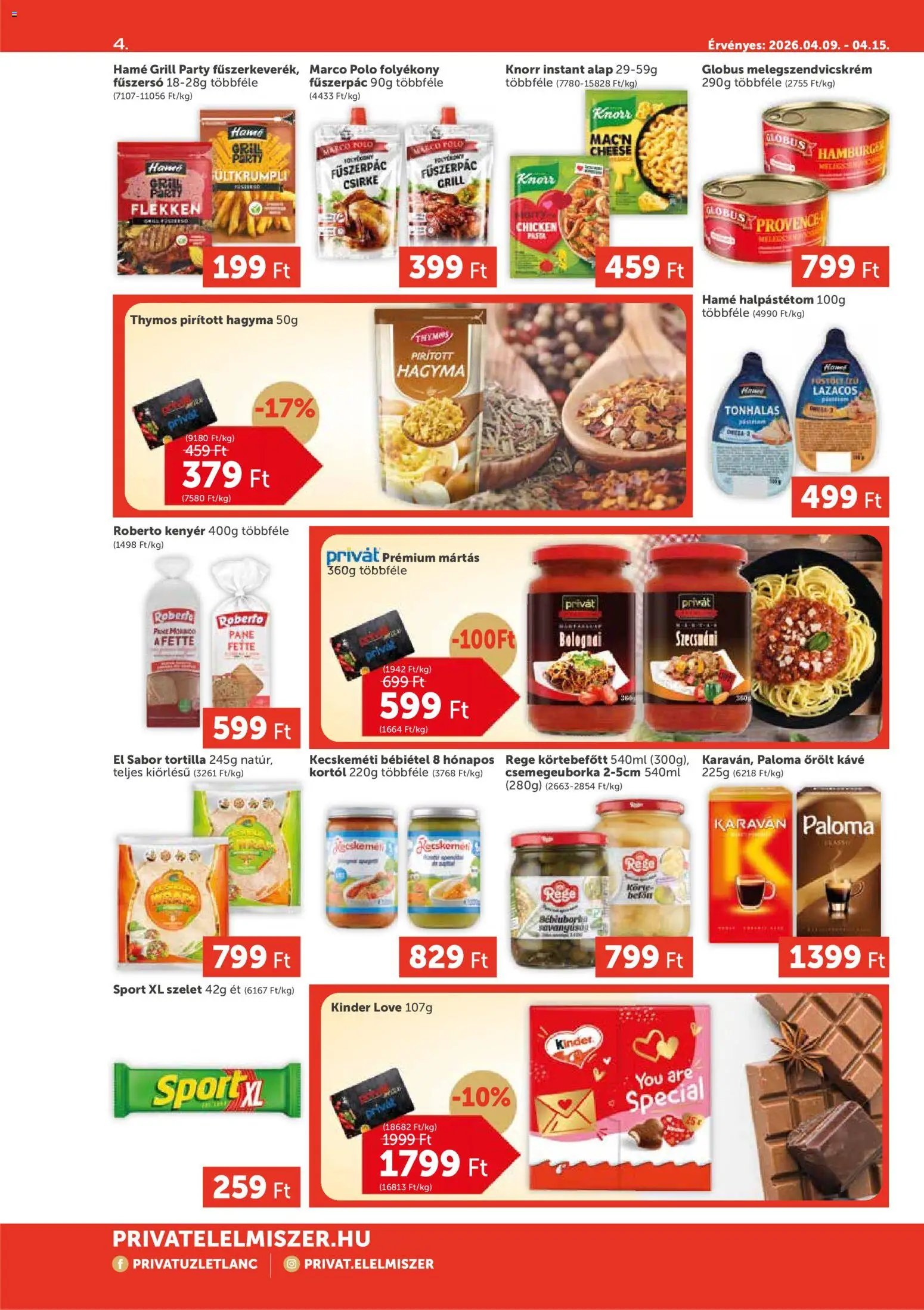 PRIVÁT újság 2026.04.09. PRIVÁT Aktuális szórólap MAX (2026-04-09 - 2026-04-15)