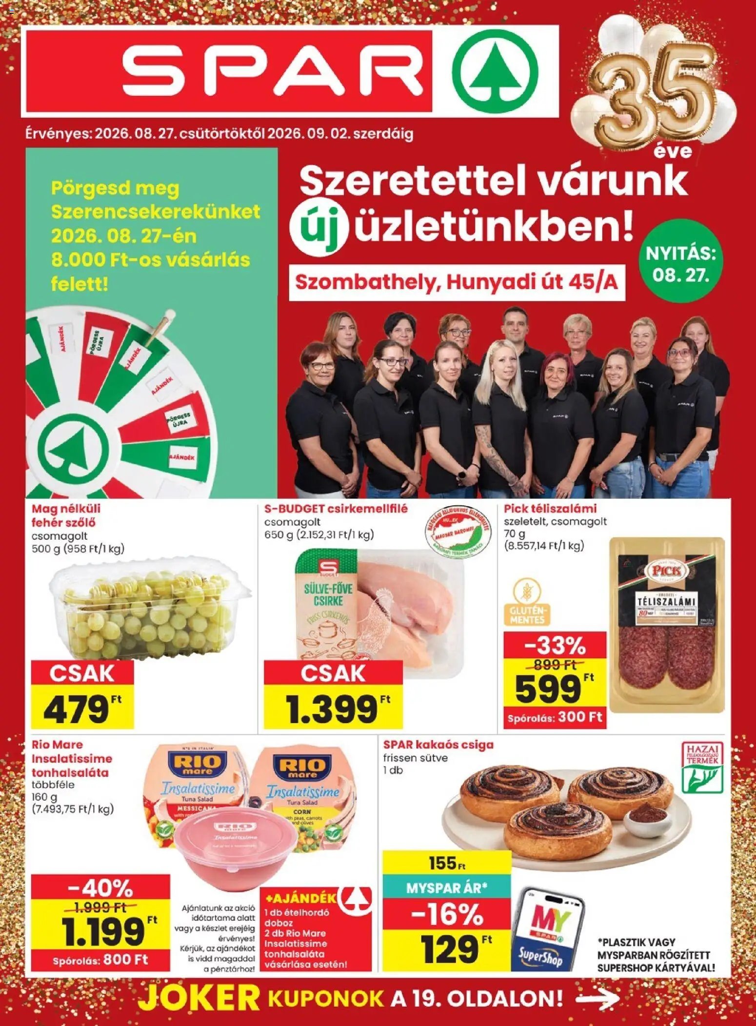 Spar újság 2026.08.27. Spar Szombathely üzletnyitás