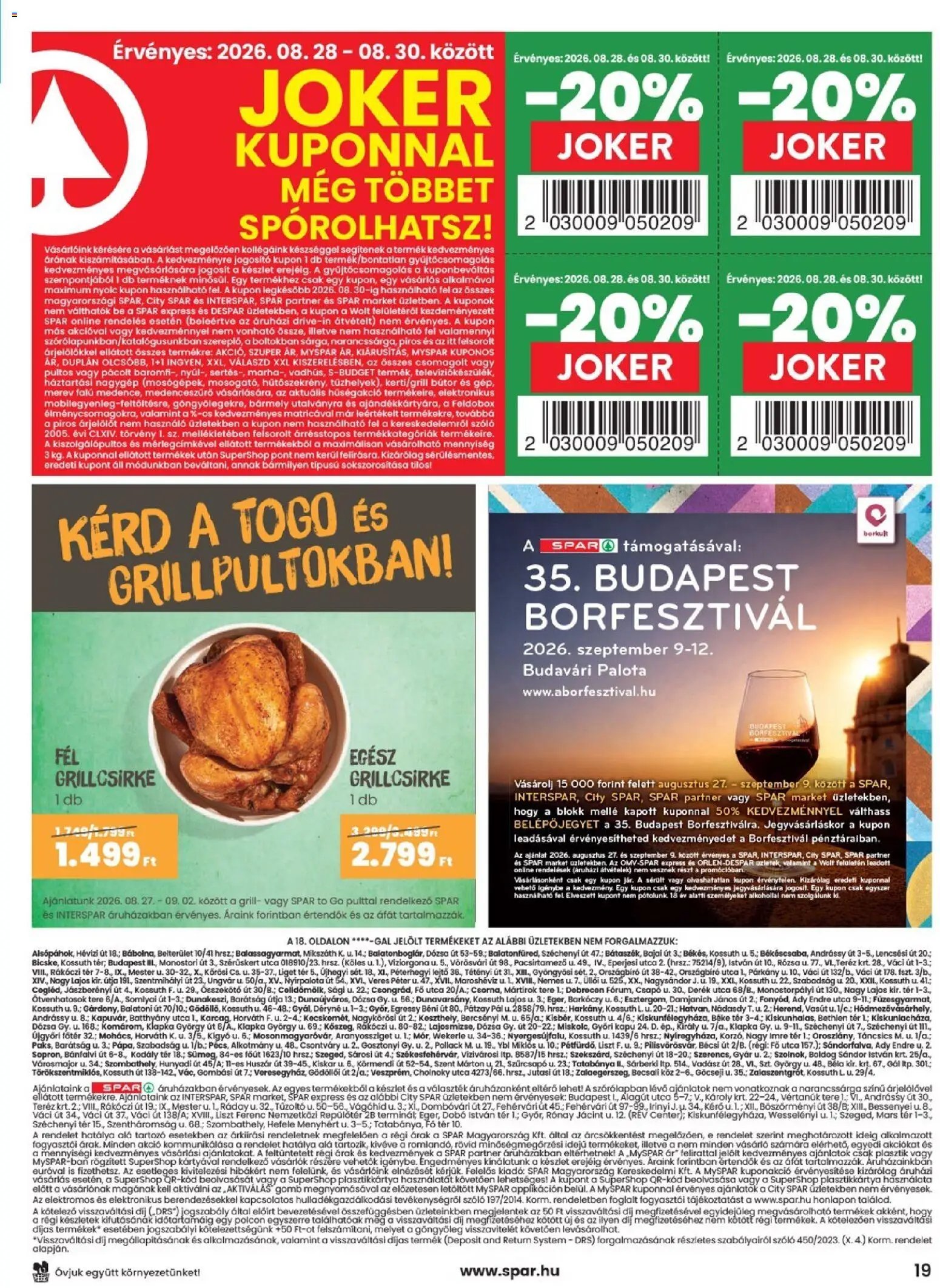 Spar újság 2026.08.27. Spar Szombathely üzletnyitás