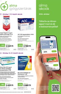 Alma Gyógyszertárak újság 2026.10.01. Alma Gyógyszertárak akciós újság