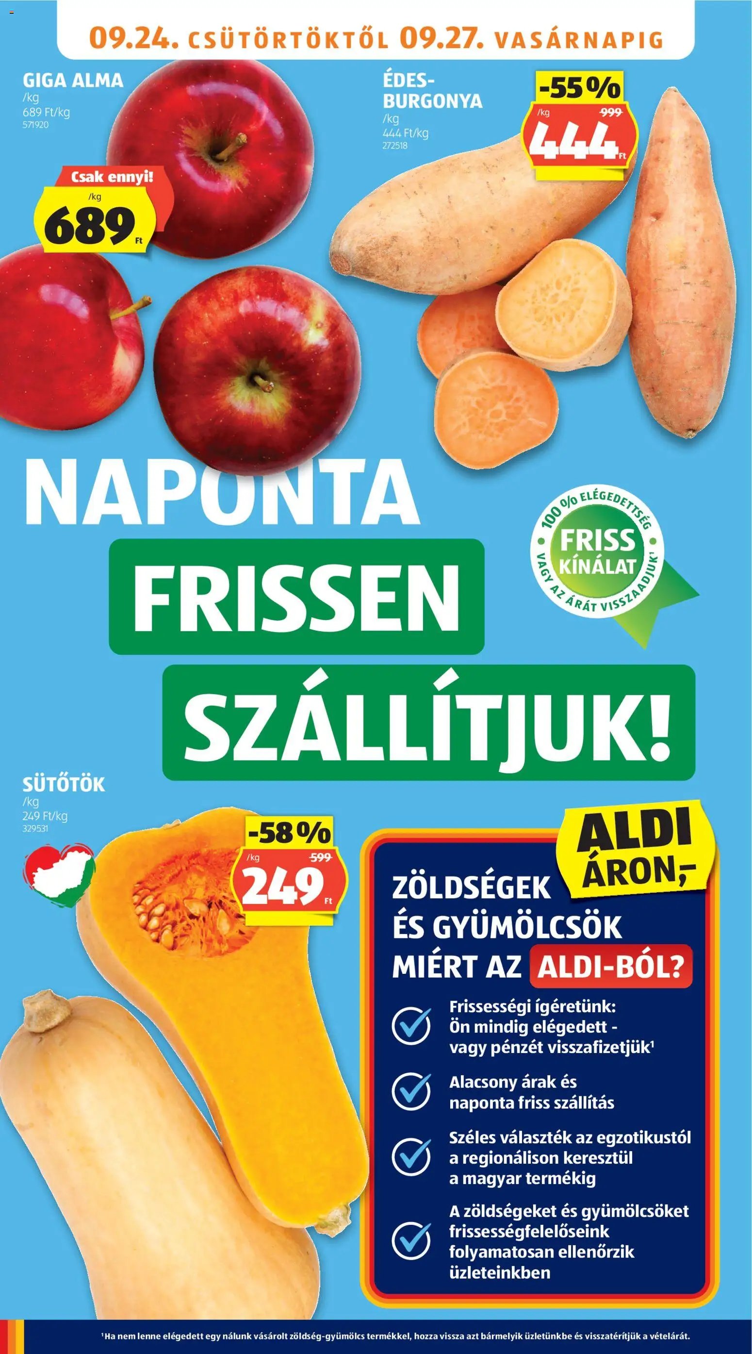 Aldi újság 2026.09.24. Aldi akciós újság