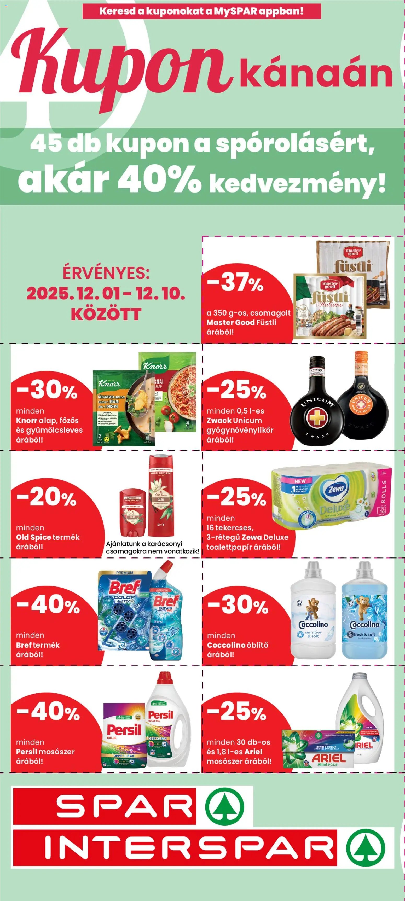Interspar újság 2025.12.01. Kupon Kánaán kuponfüzet (2025-12-01 - 2025-12-10)