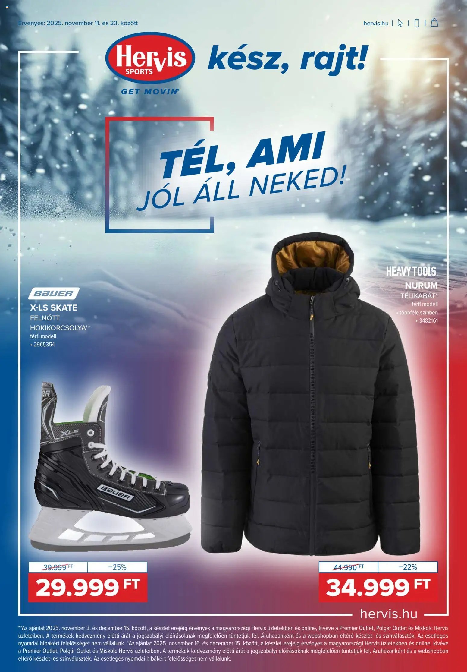 Hervis Sports újság 2025.11.11. Akciós újság Hervis Sports (2025-11-11 - 2025-11-23)