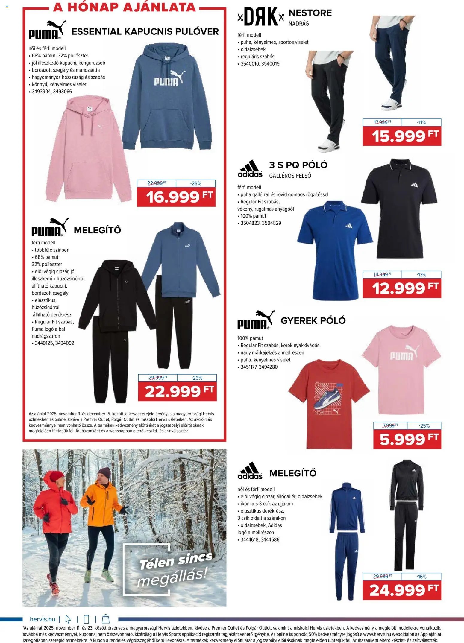 Hervis Sports újság 2025.11.11. Akciós újság Hervis Sports (2025-11-11 - 2025-11-23)