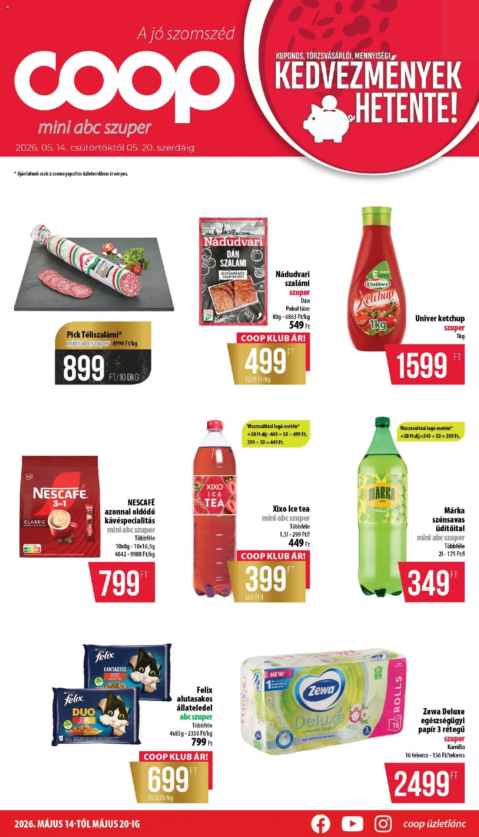 COOP újság 2026.05.14. COOP - Mini & Abc & Szuper / Nyírzem (2026-05-14 - 2026-05-20)