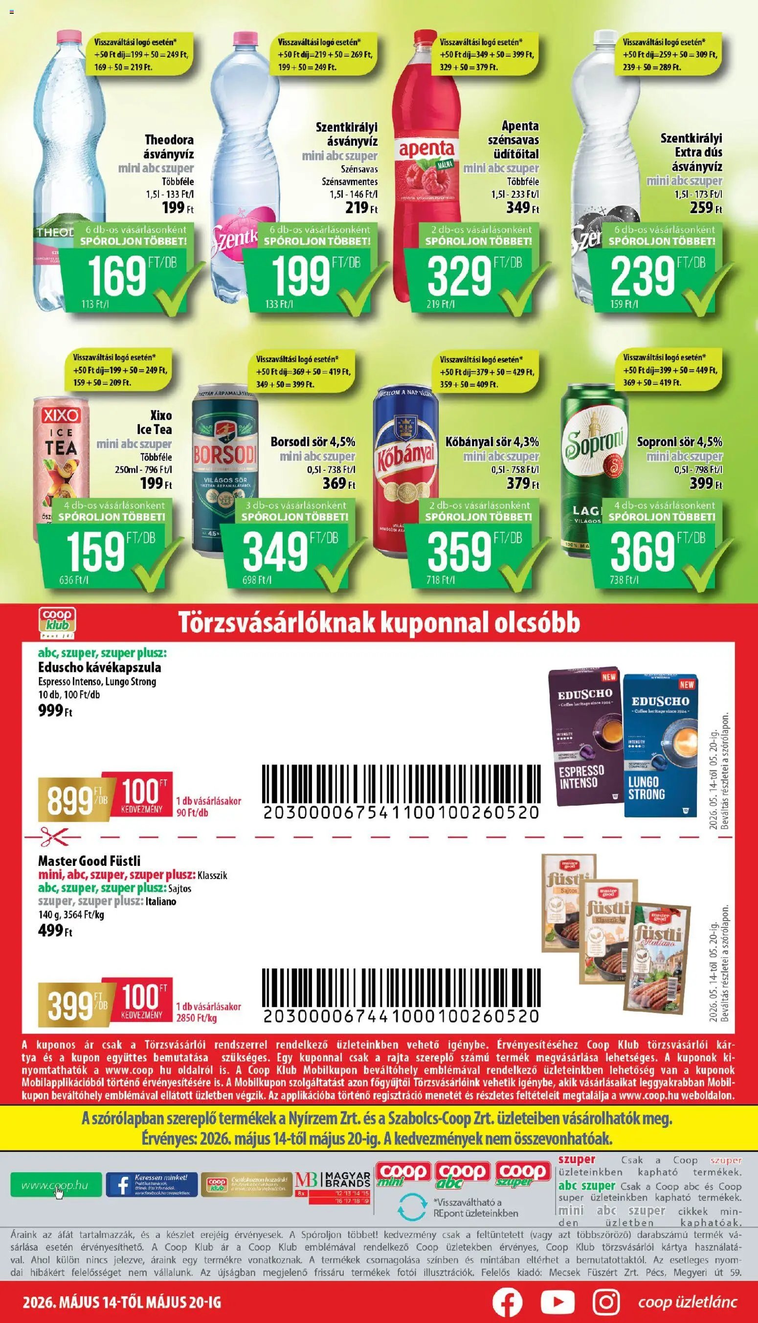COOP újság 2026.05.14. COOP - Mini & Abc & Szuper / Nyírzem (2026-05-14 - 2026-05-20)