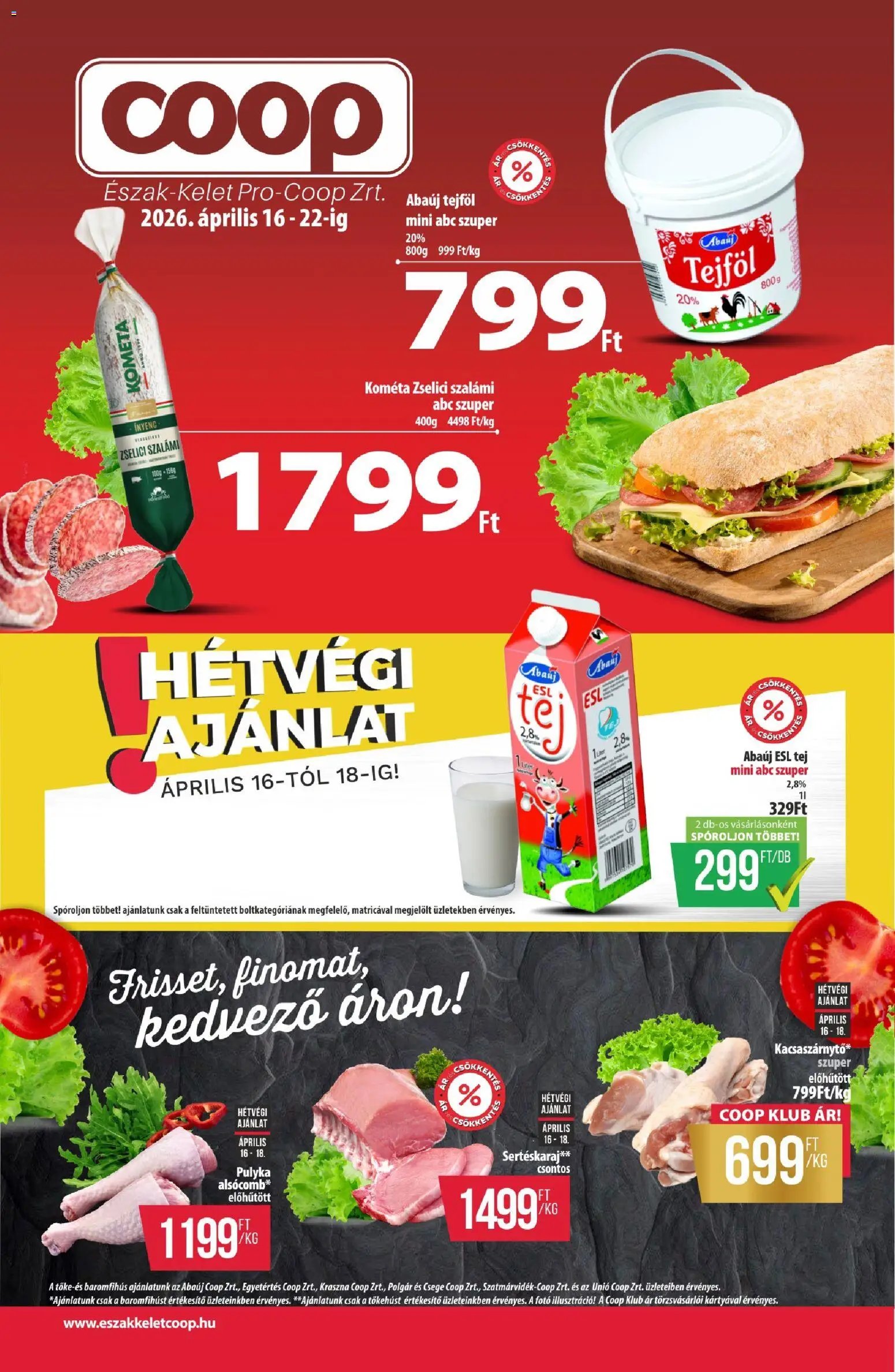 COOP újság 2026.04.16. COOP - Újság Észak Kelet Pro-Coop Zrt (2026-04-16 - 2026-04-22)