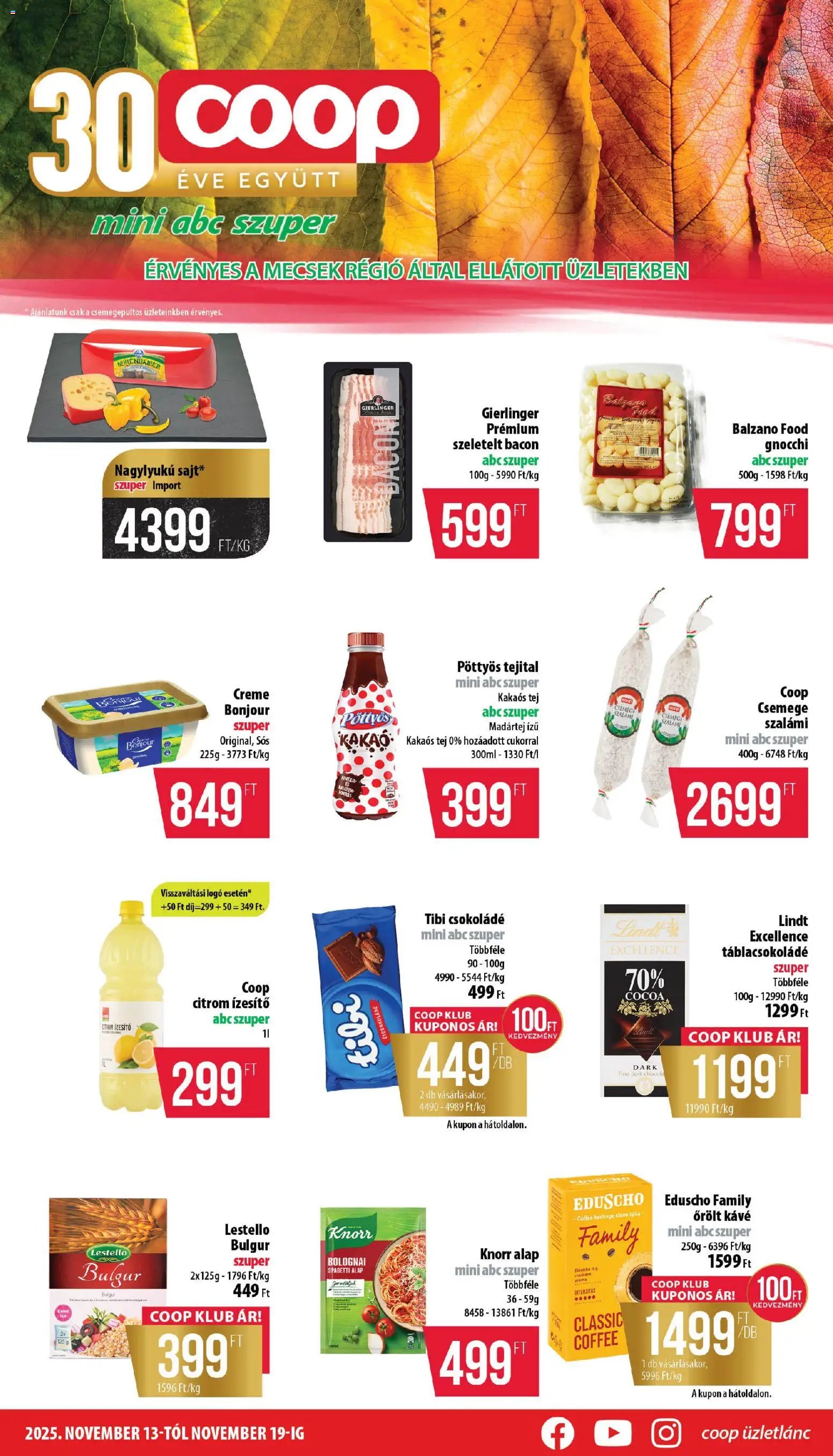 COOP újság 2025.11.13. Mecsek - Mini & Abc & Szuper (2025-11-13 - 2025-11-19)