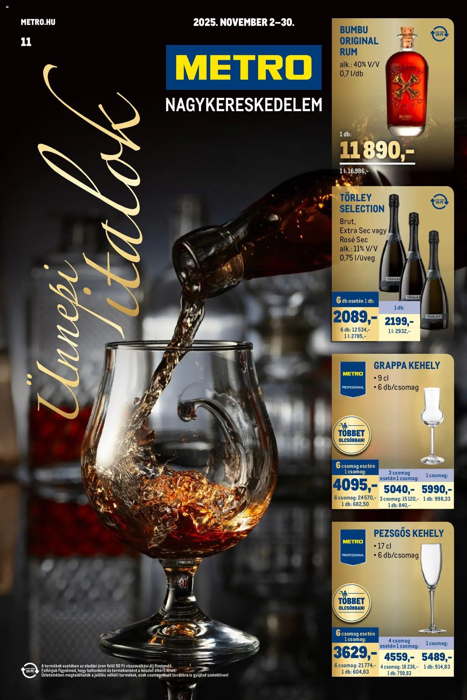 Metro újság 2025.11.02. Ünnepi Italok katalógus (2025-11-02 - 2025-11-30)