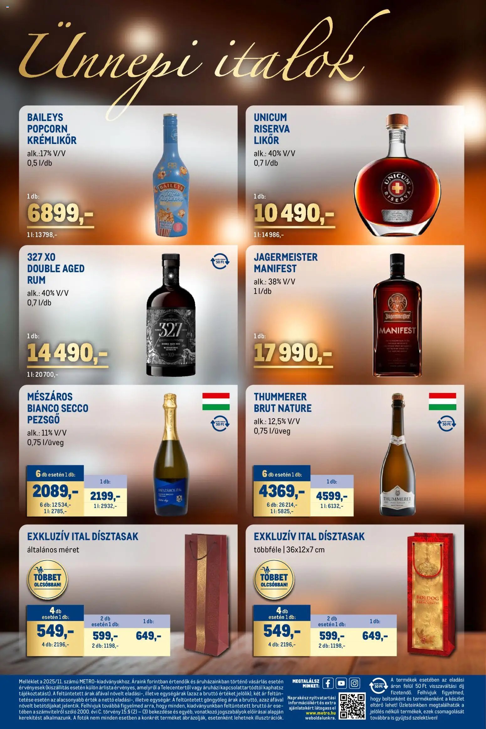 Metro újság 2025.11.02. Ünnepi Italok katalógus (2025-11-02 - 2025-11-30)
