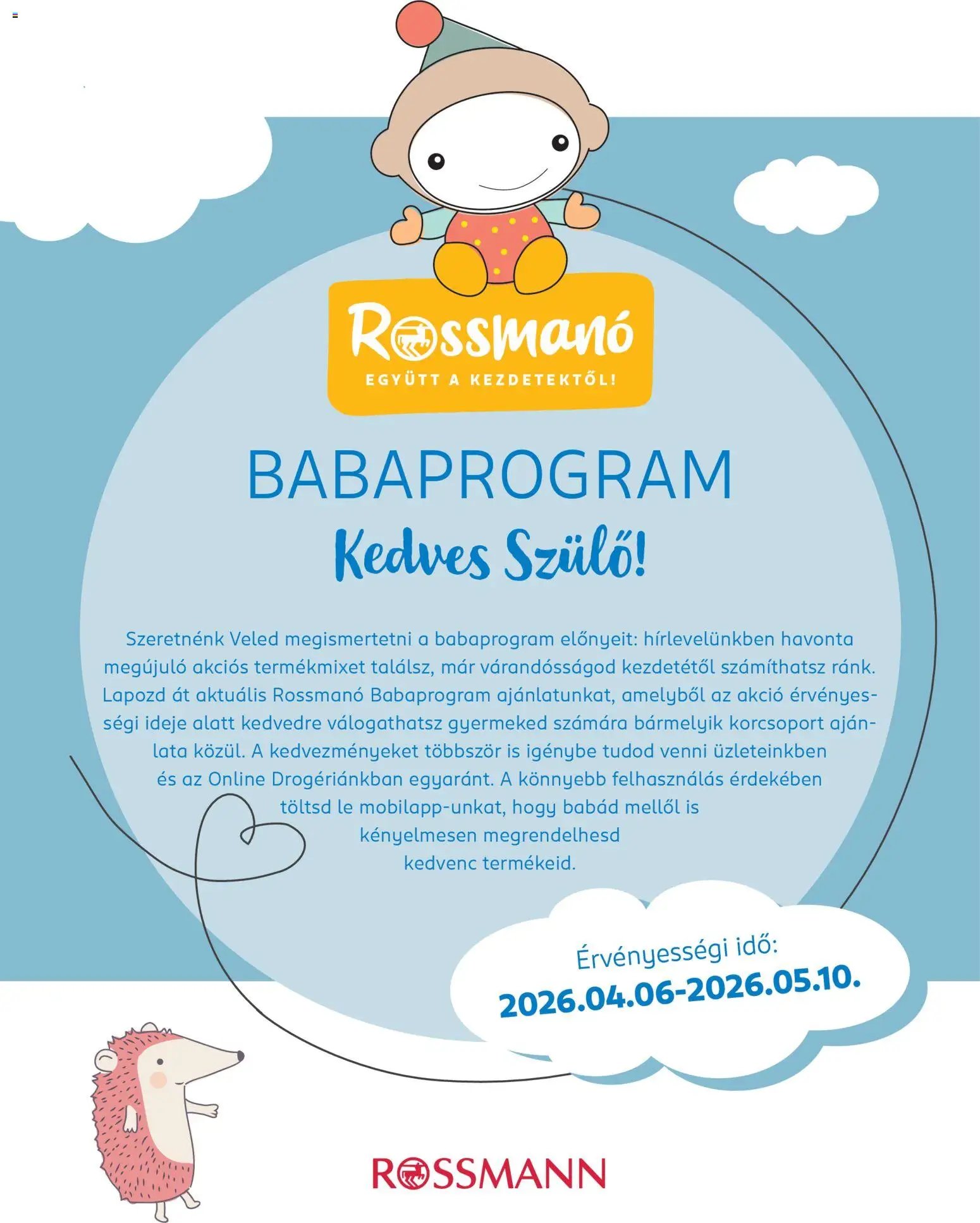 Rossmann újság 2026.04.06. Rossmann Babaprogram (2026-04-06 - 2026-05-10)