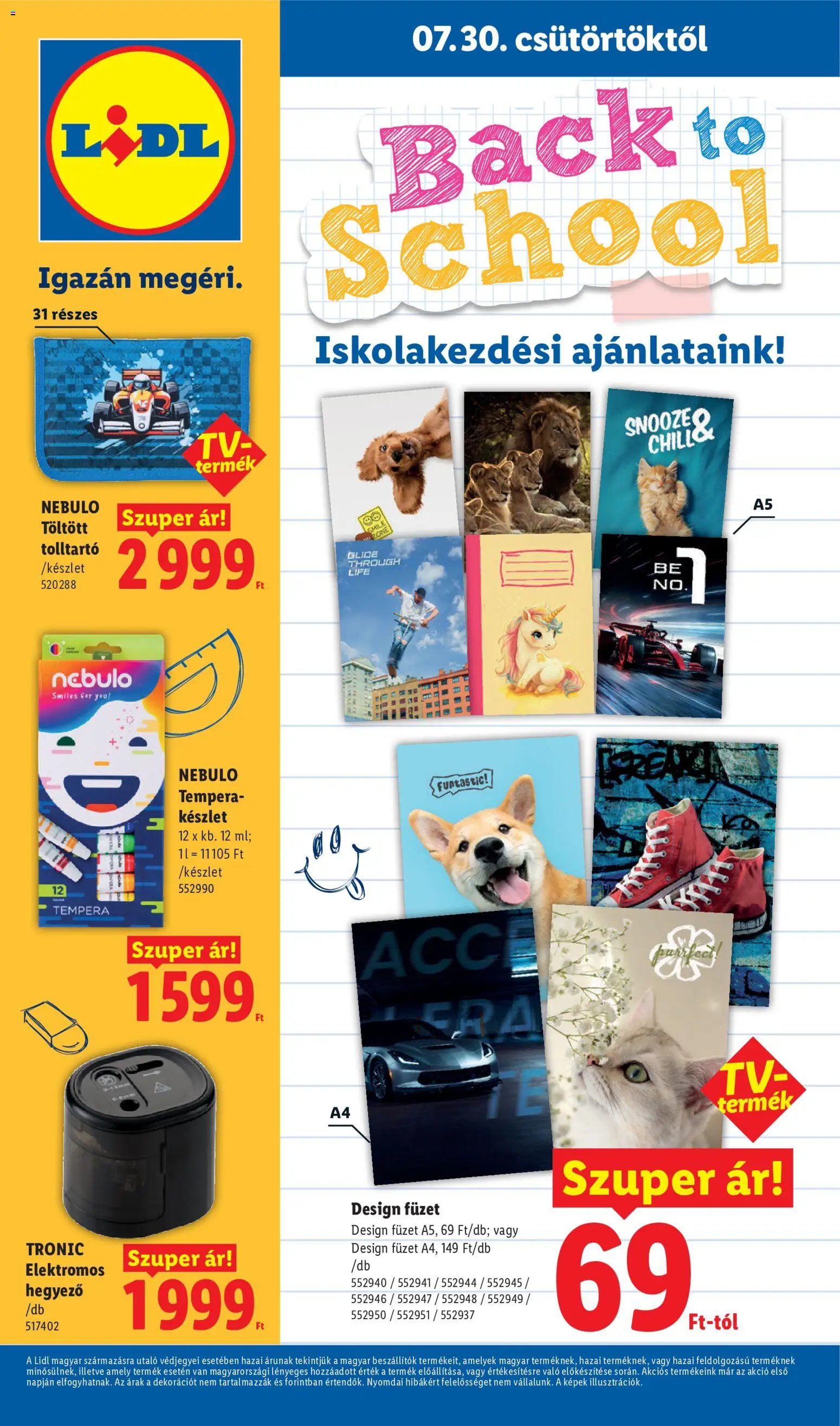 Lidl újság 2026.07.30. Lidl Iskolakezdési