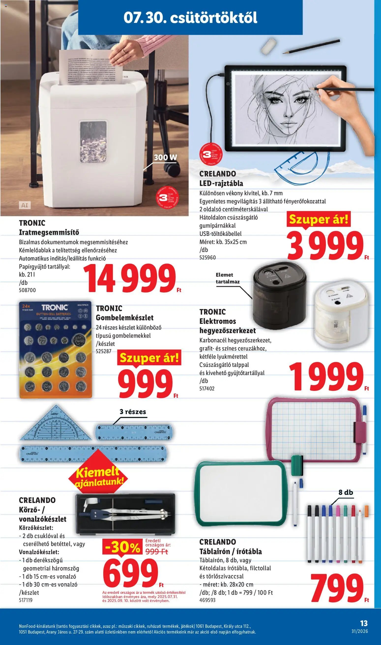 Lidl újság 2026.07.30. Lidl Iskolakezdési