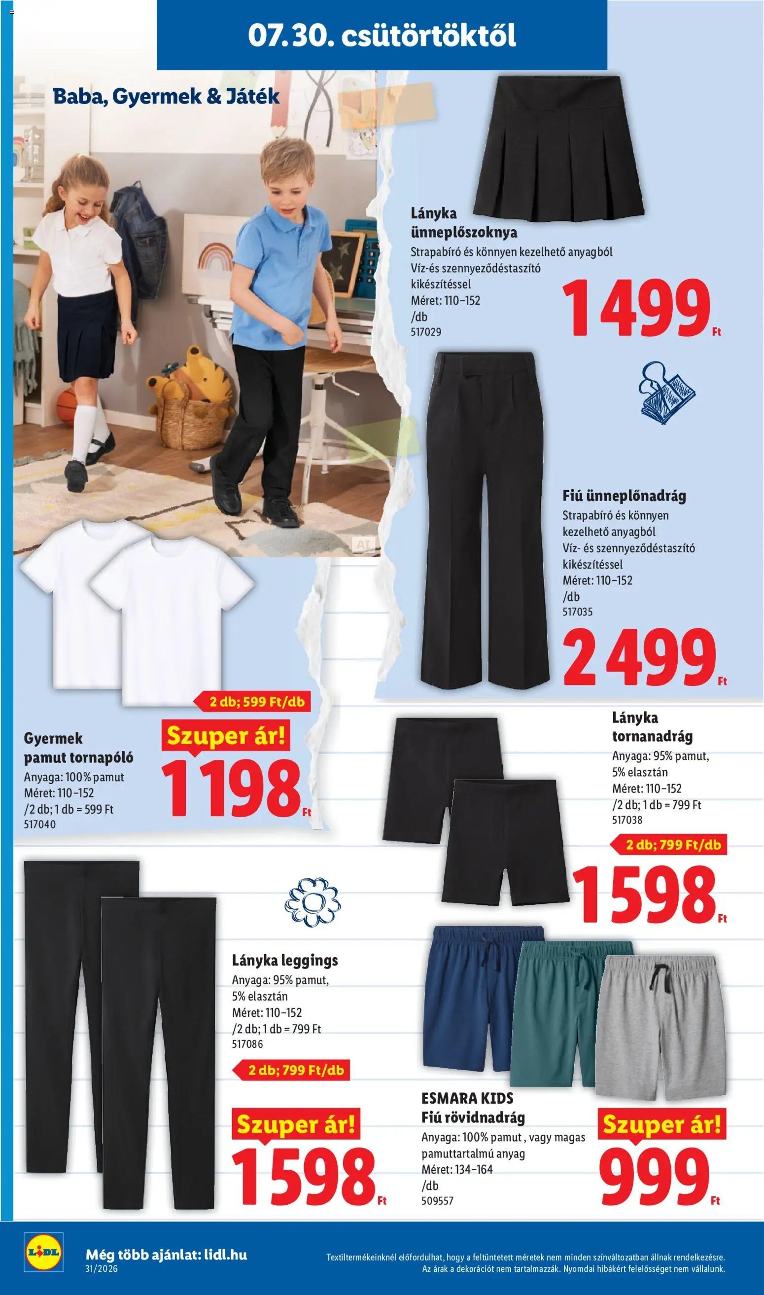 Lidl újság 2026.07.30. Lidl Iskolakezdési