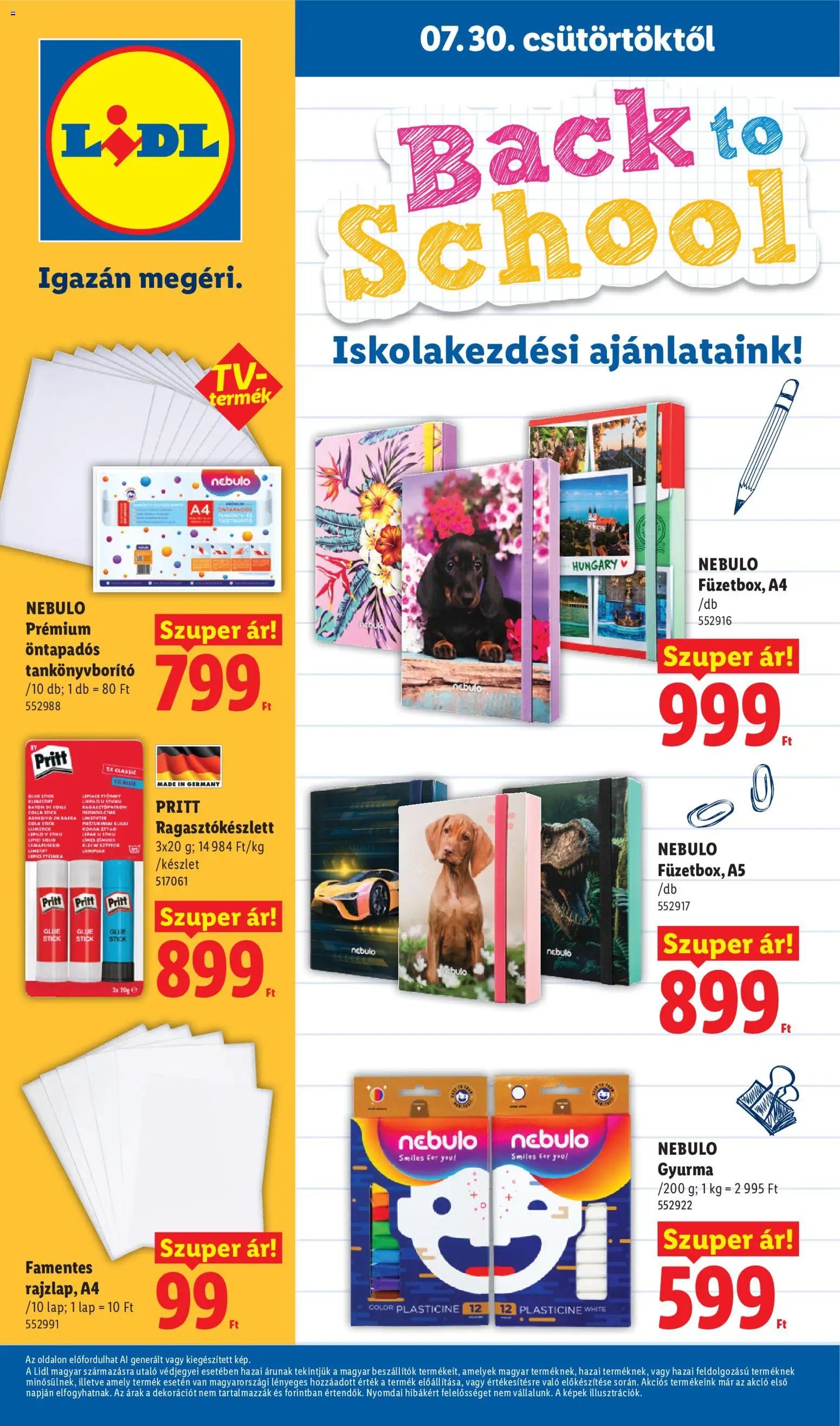 Lidl újság 2026.07.30. Lidl Iskolakezdési