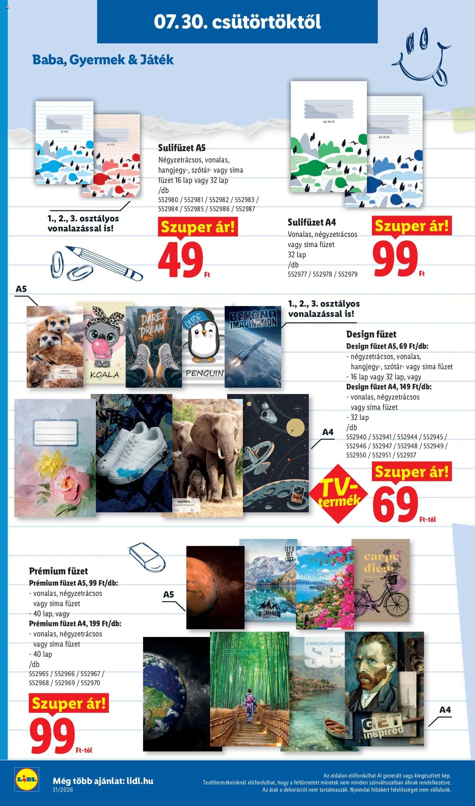 Lidl újság 2026.07.30. Lidl Iskolakezdési