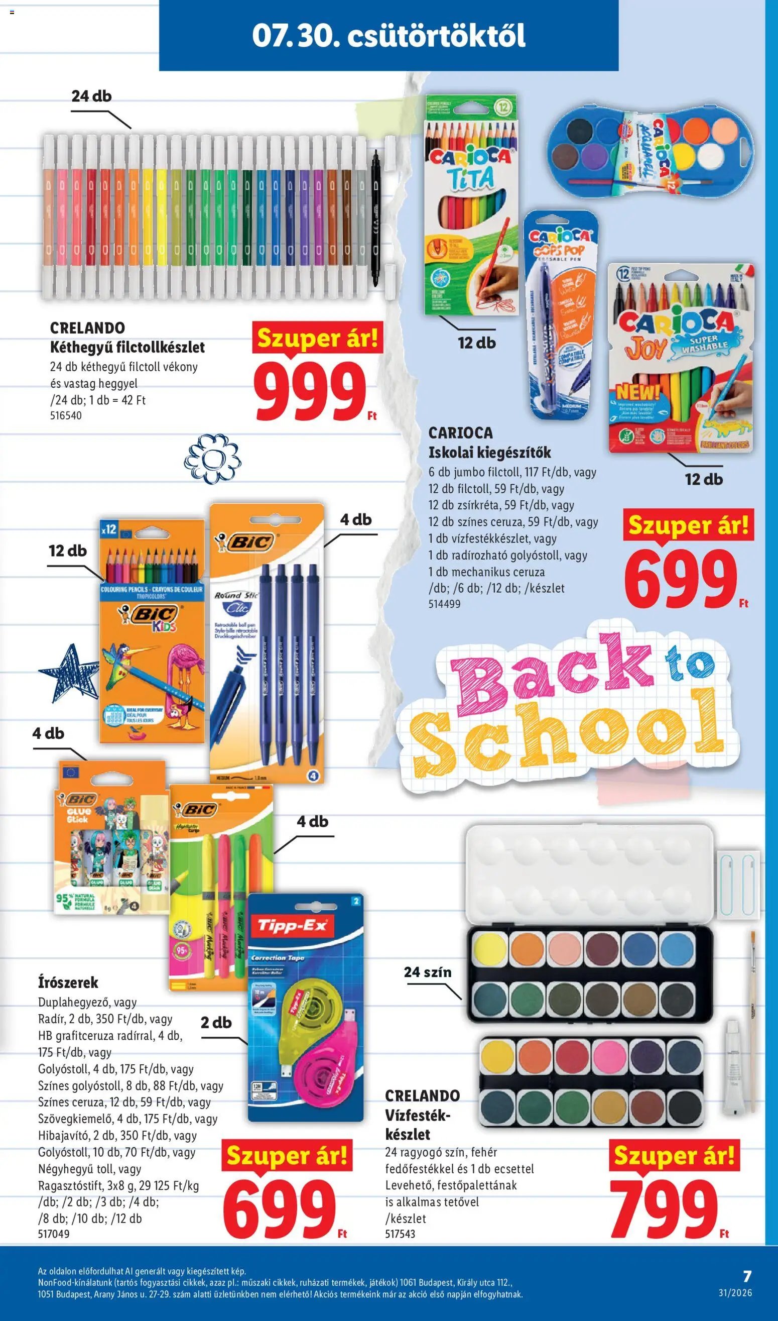 Lidl újság 2026.07.30. Lidl Iskolakezdési