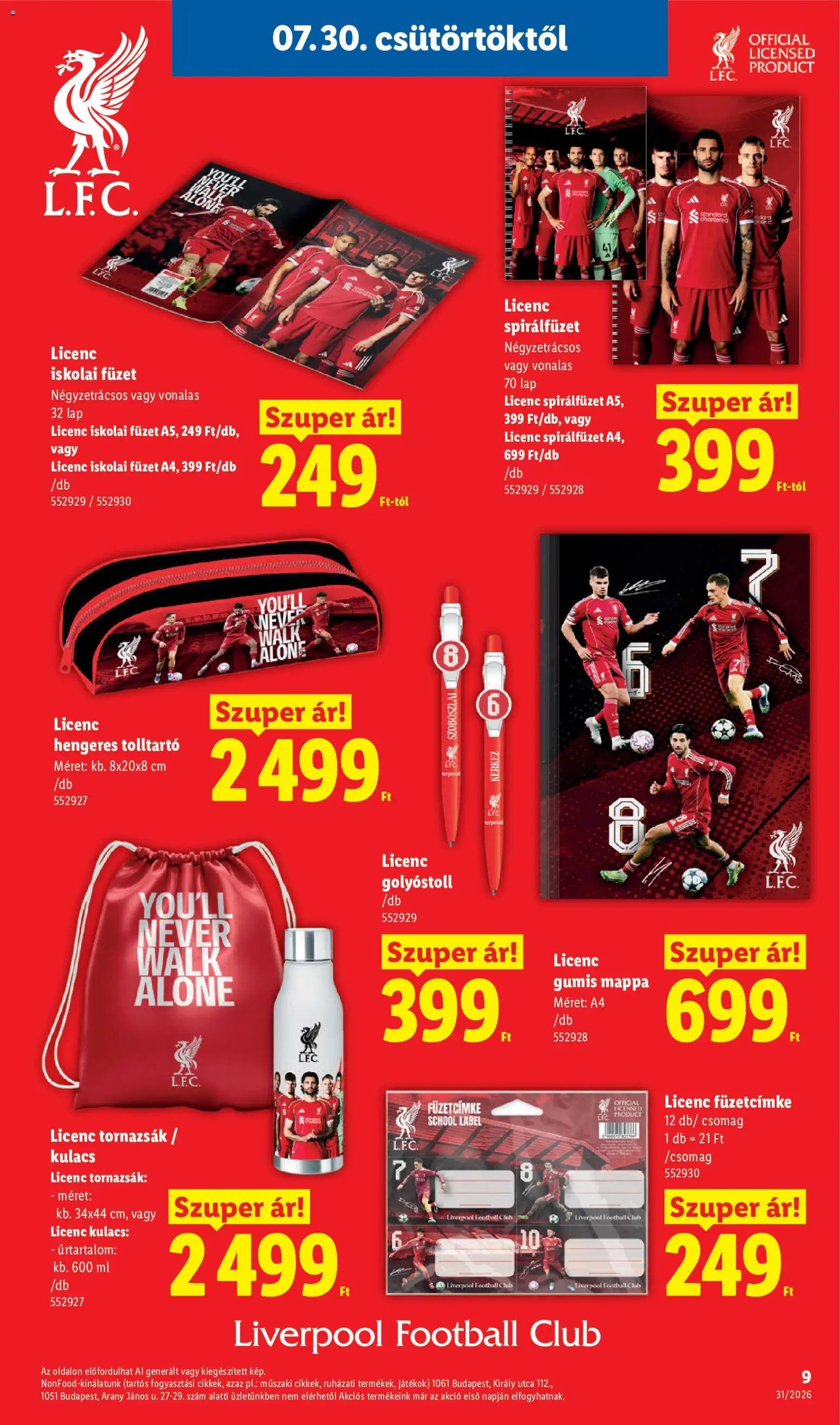 Lidl újság 2026.07.30. Lidl Iskolakezdési