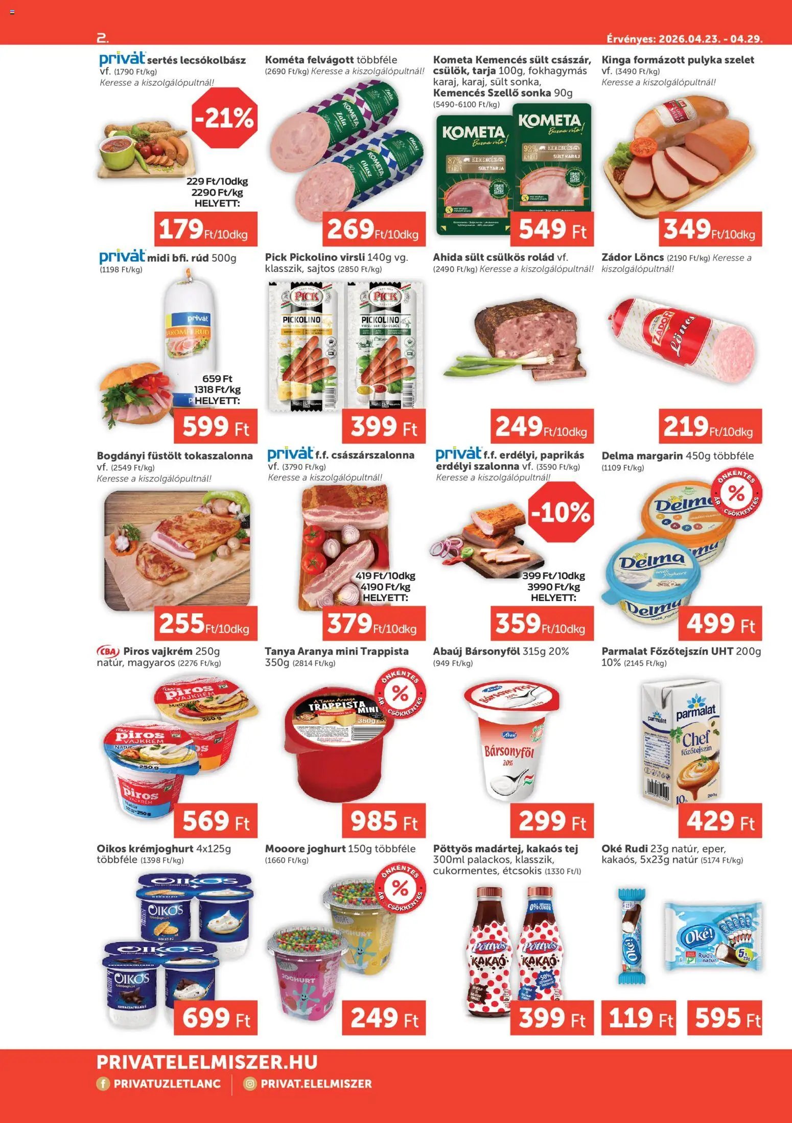 PRIVÁT újság 2026.04.23. PRIVÁT Aktuális szórólap MAX (2026-04-23 - 2026-04-29)