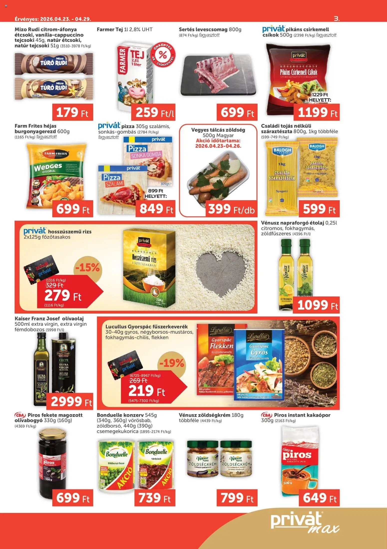 PRIVÁT újság 2026.04.23. PRIVÁT Aktuális szórólap MAX (2026-04-23 - 2026-04-29)