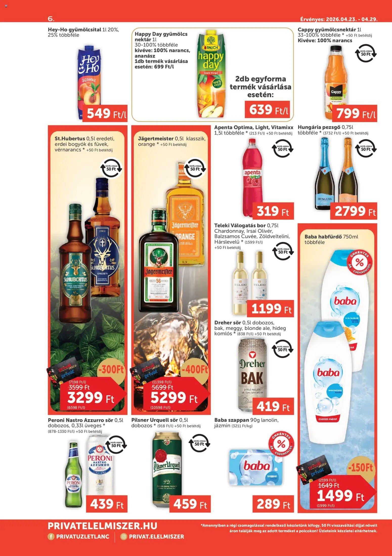 PRIVÁT újság 2026.04.23. PRIVÁT Aktuális szórólap MAX (2026-04-23 - 2026-04-29)