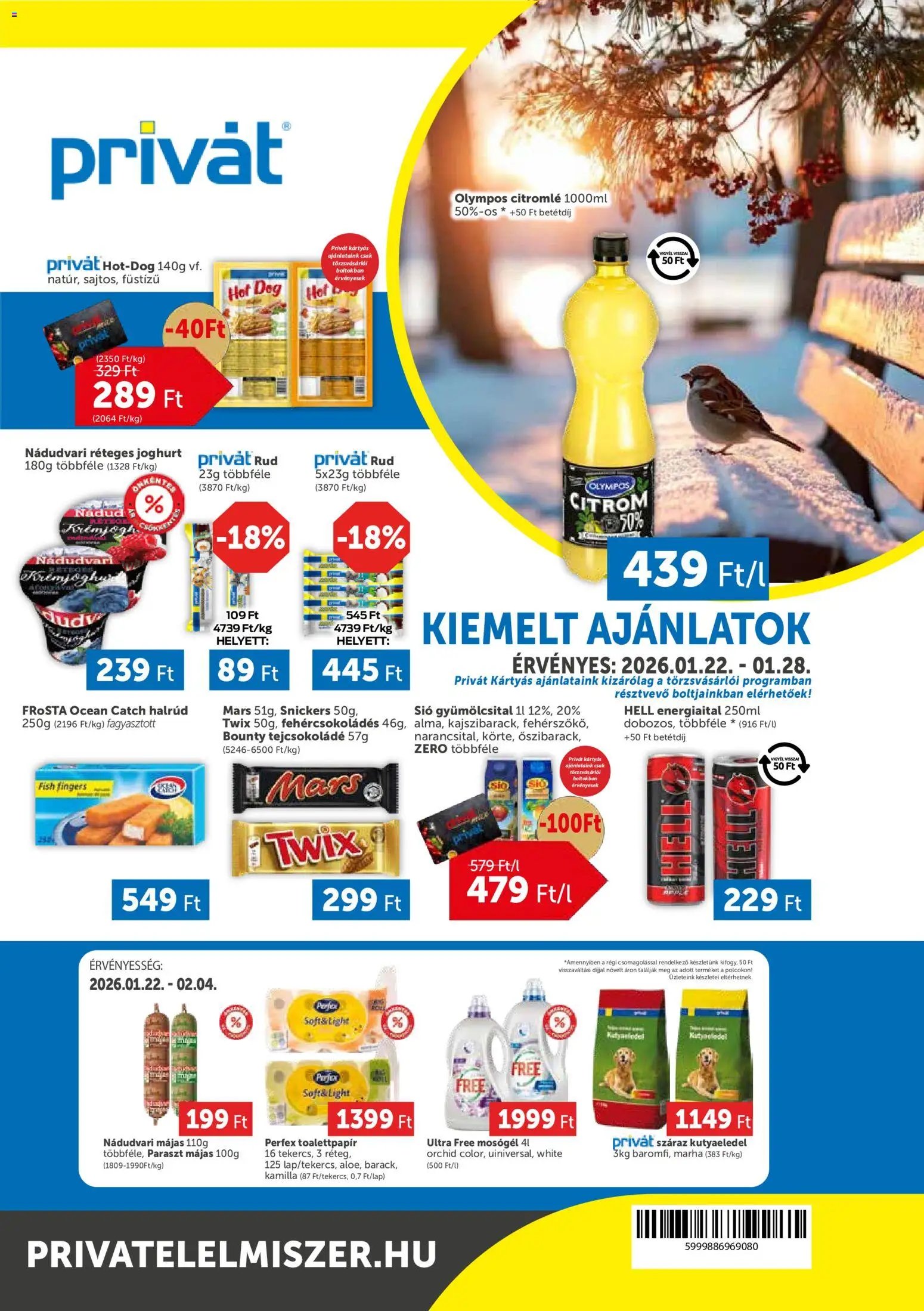 PRIVÁT újság 2026.01.22. Akciós újság PRIVÁT (2026-01-22 - 2026-01-28)